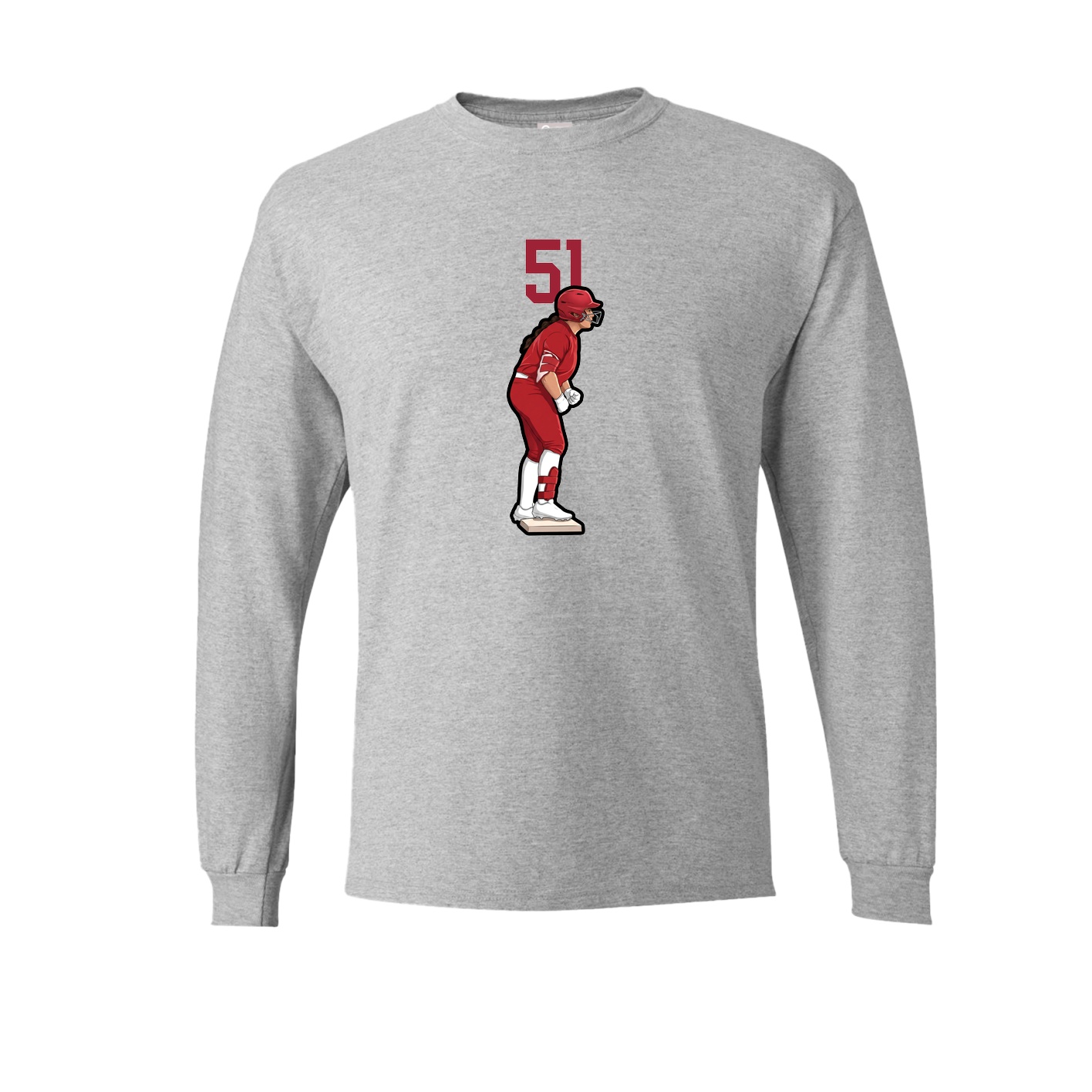 Long Sleeve Tee — Number Top in Grey
