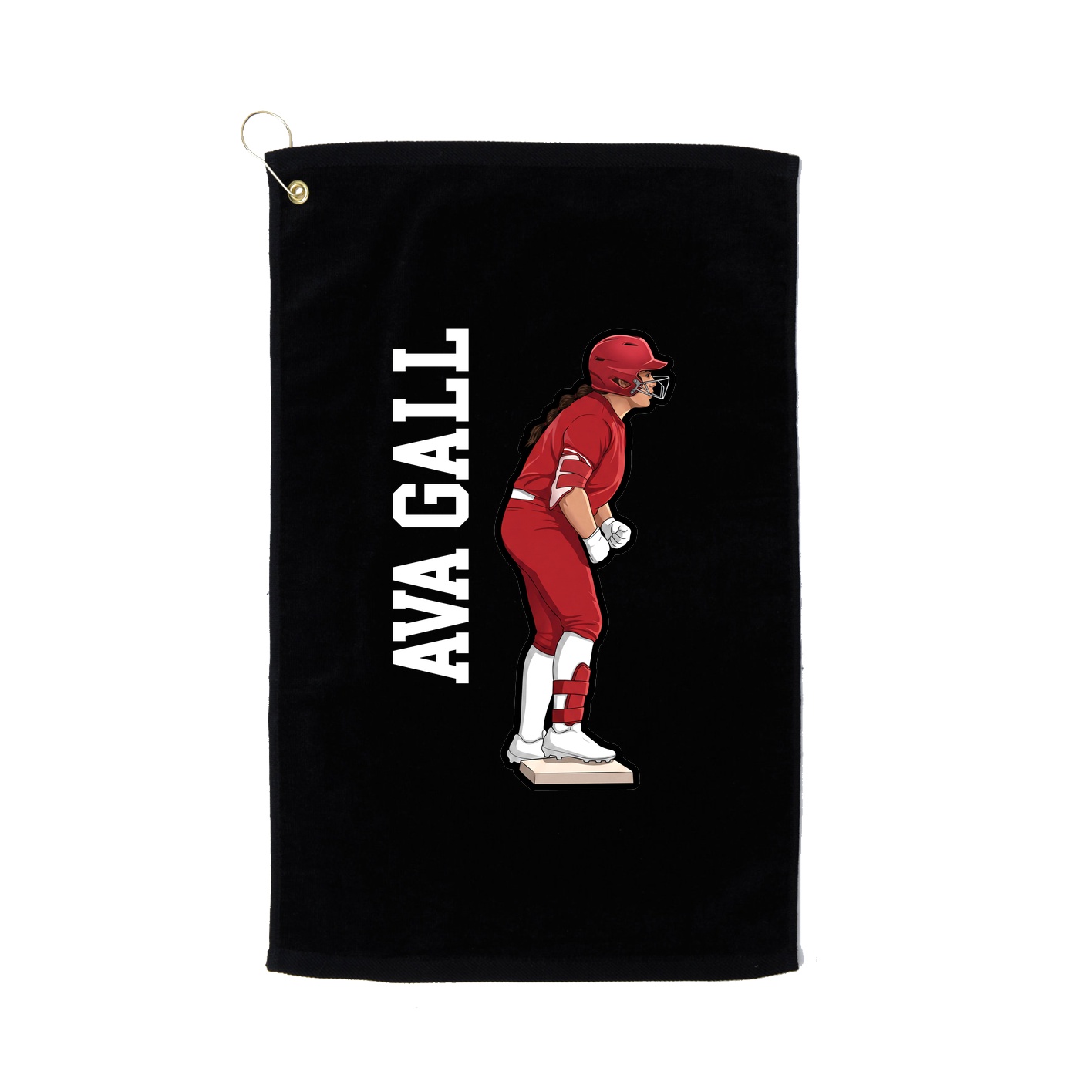 Golf Towel — Name Vertical in Black