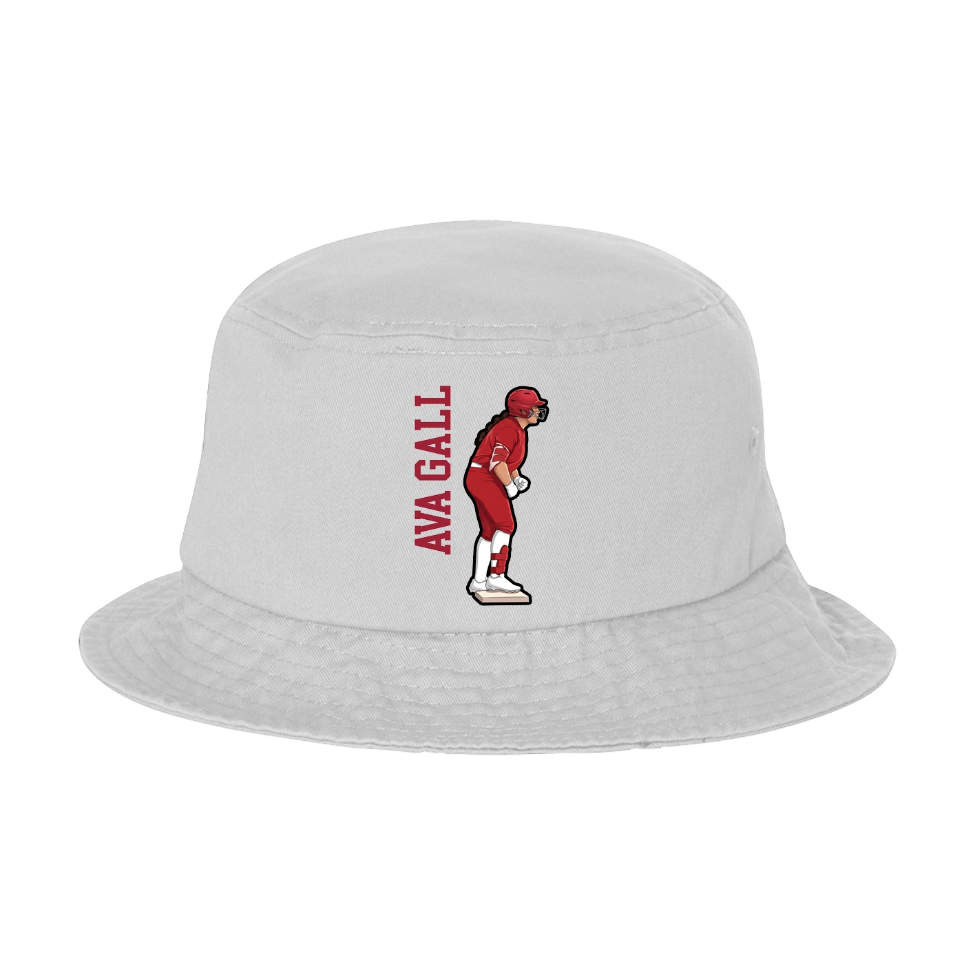 Bucket Cap — Name Vertical in White