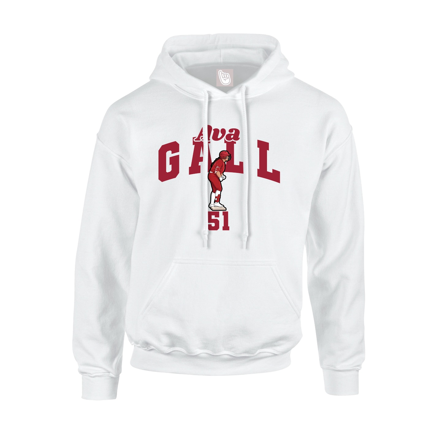 Youth Hoodie — Signature Arch in White
