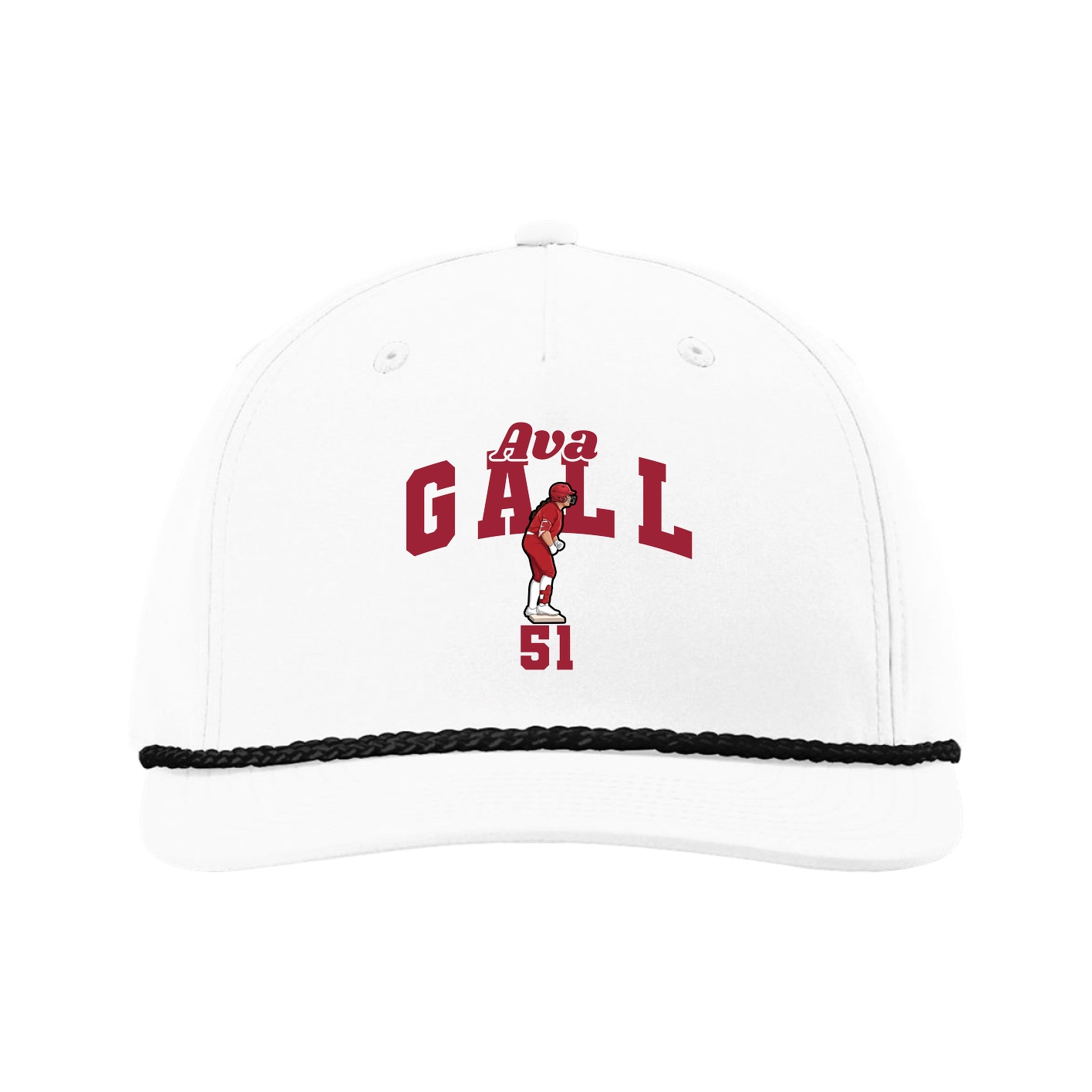 Five-Panel Classic Rope Cap — Signature Arch in White