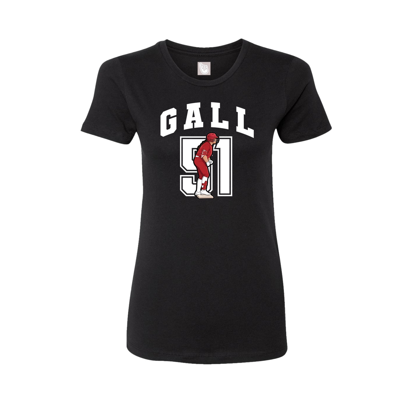 Fitted Women's Tee — Number in Black
