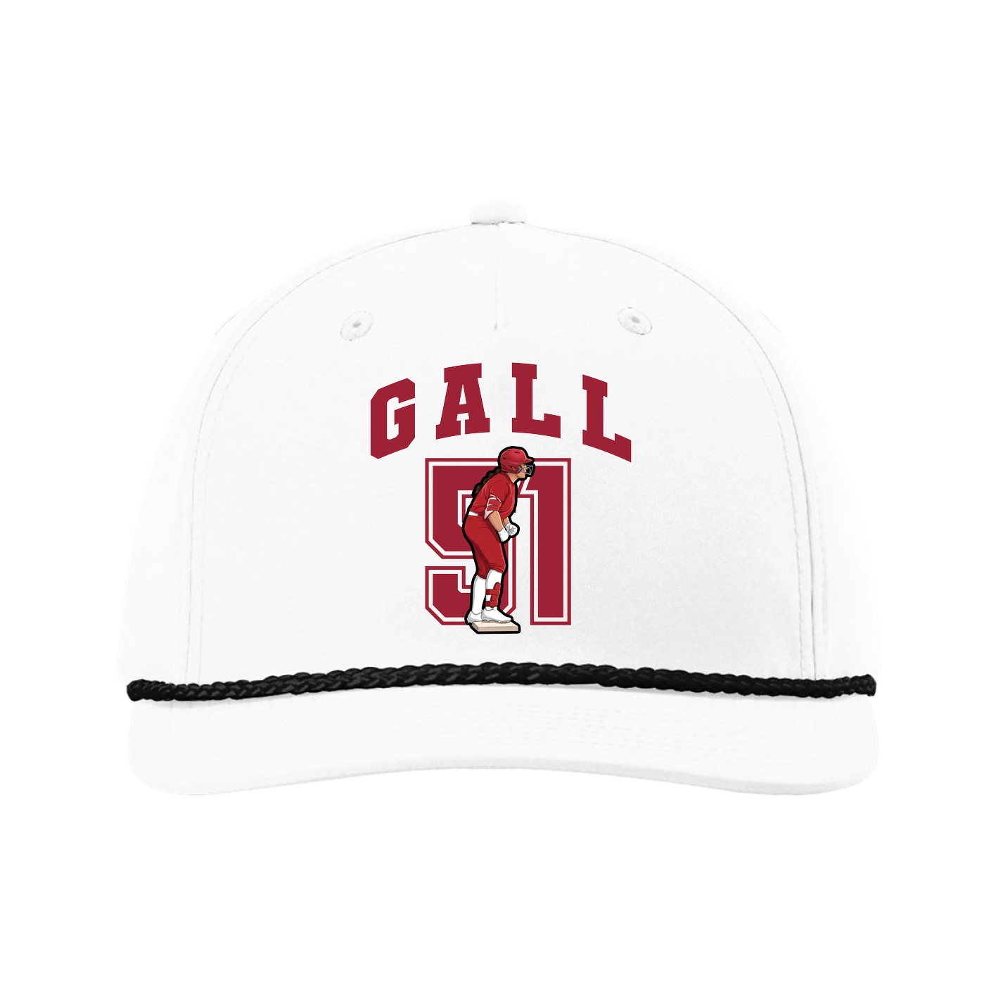 Five-Panel Classic Rope Cap — Number in White
