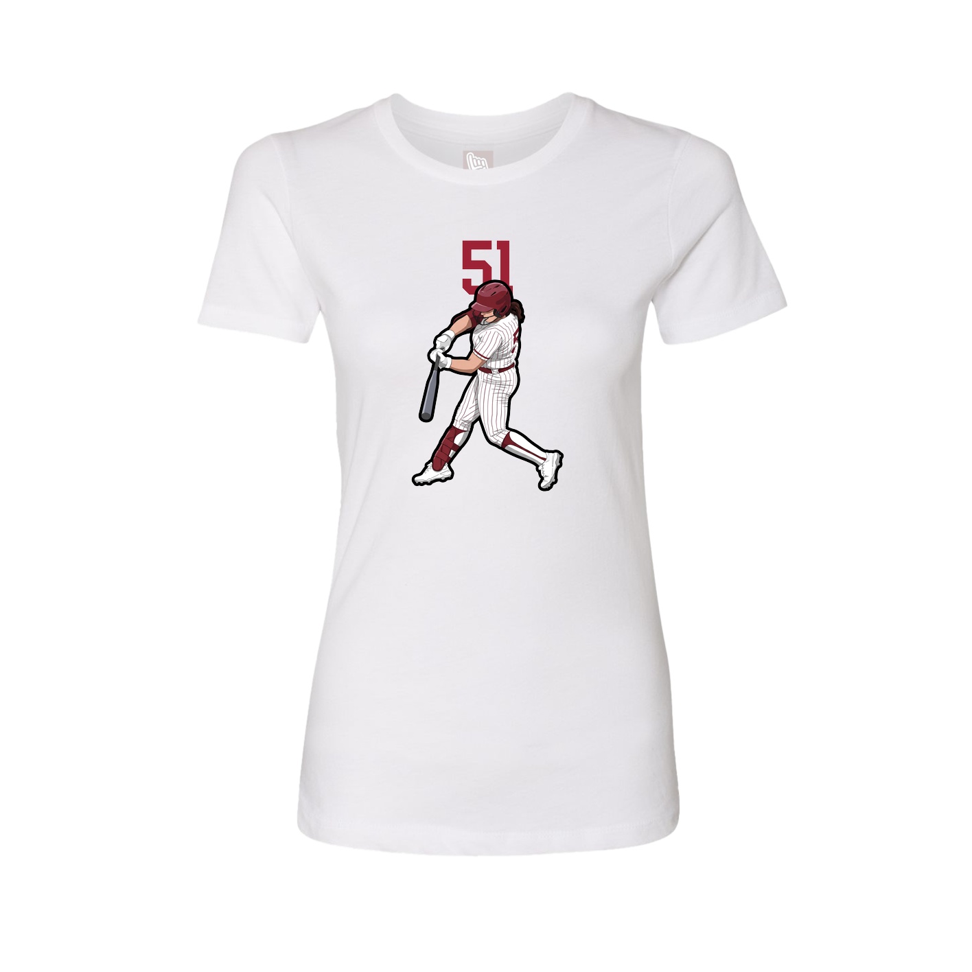 Fitted Women's Tee — Number Top in White