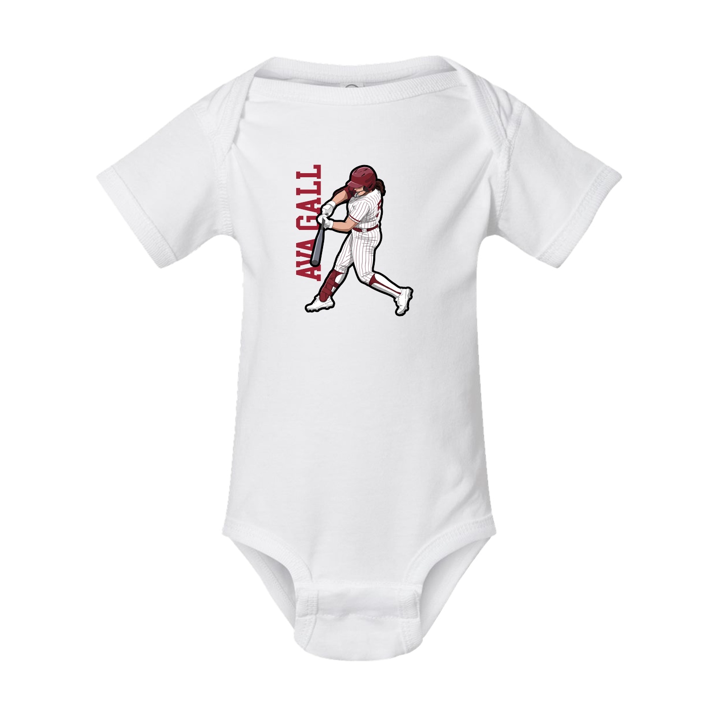 Baby Onesie — Name Vertical in White