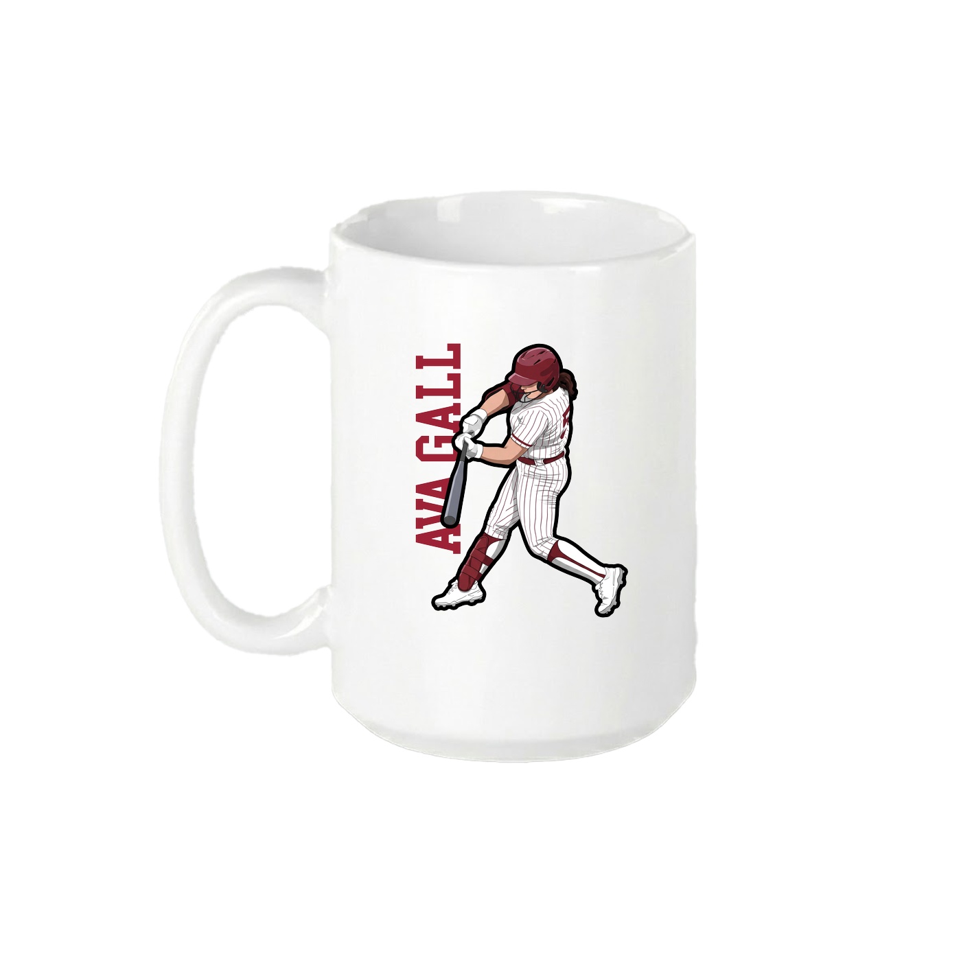 15oz Coffee Mug — Name Vertical in White