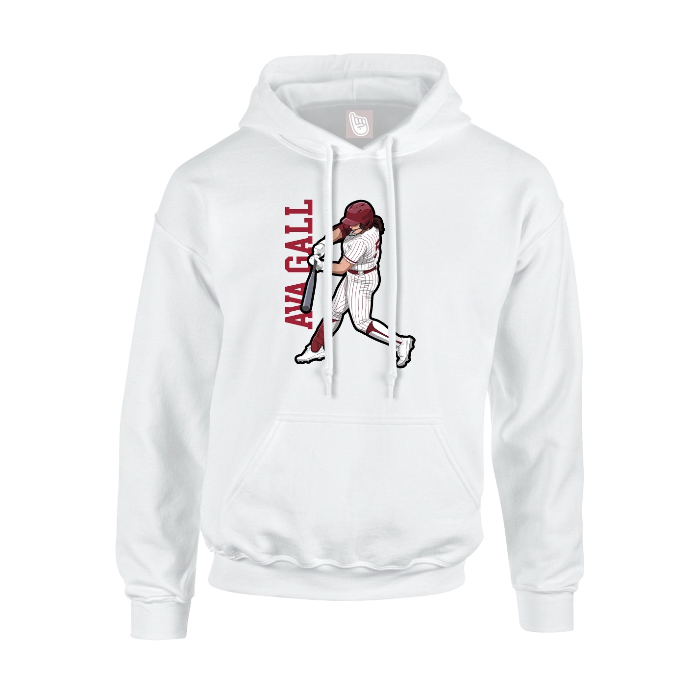 Youth Hoodie — Name Vertical in White