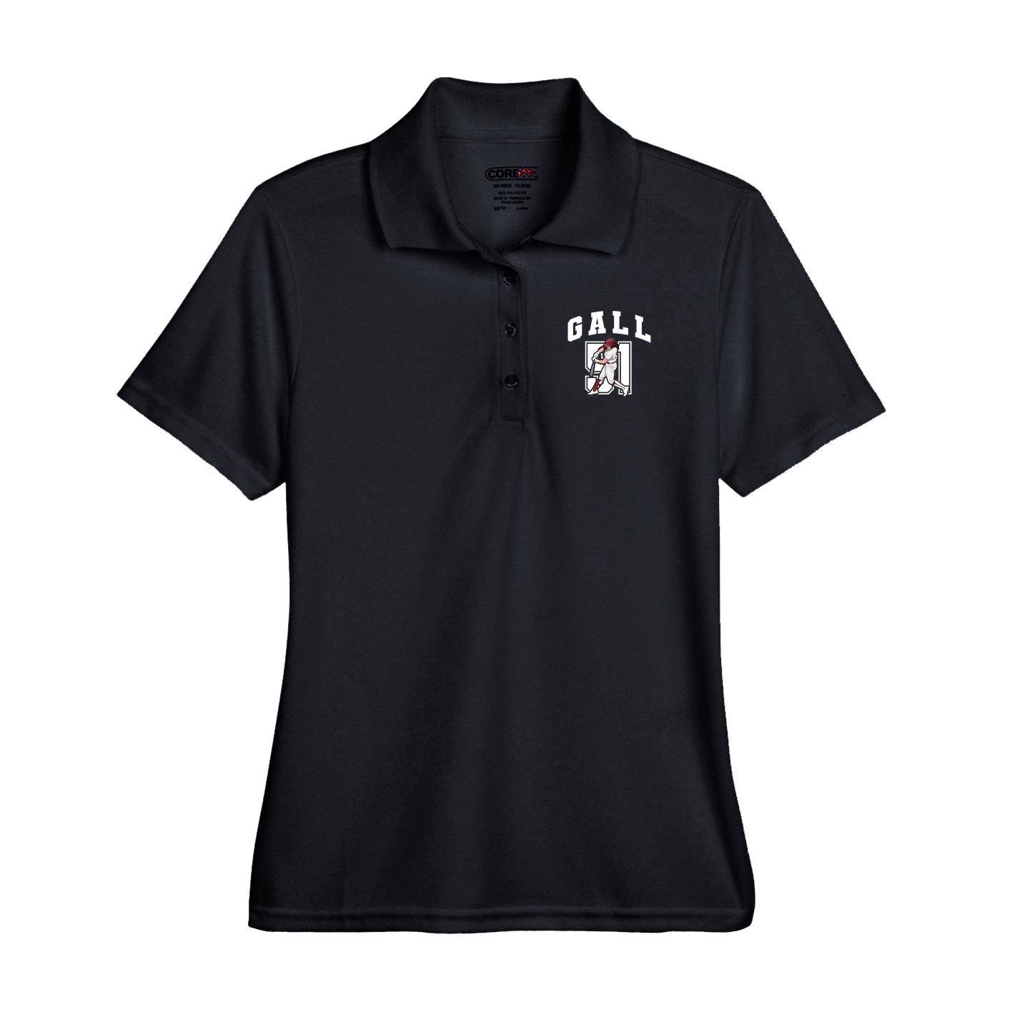Performance Polo — Number in Black