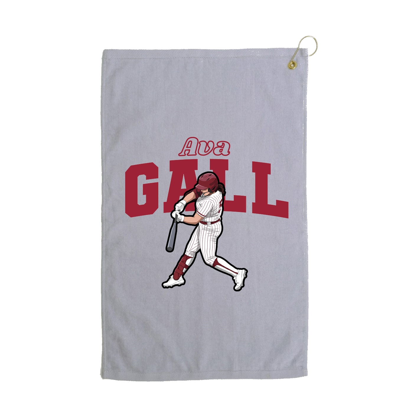 Golf Towel — Name Arch in Grey