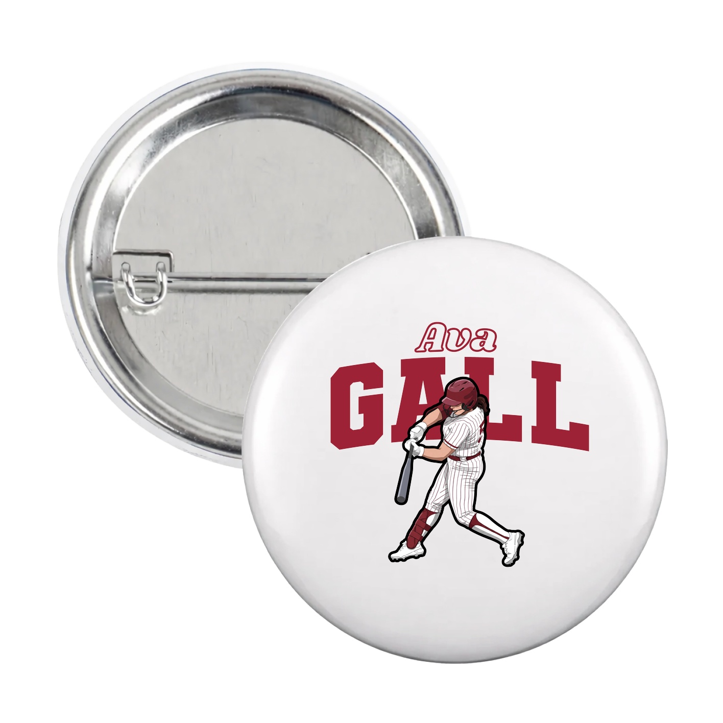 Game Day Button — Name Arch in White