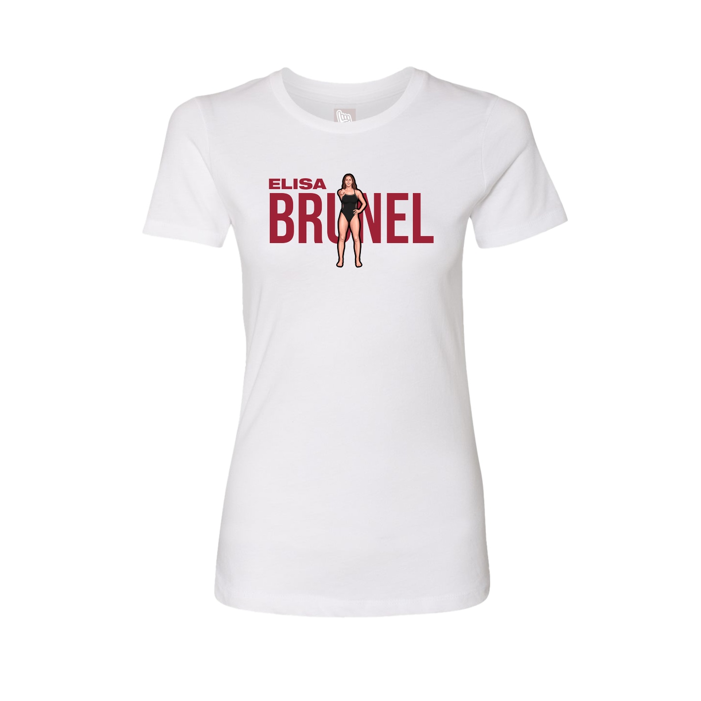 Fitted Women's Tee — Player Name in White
