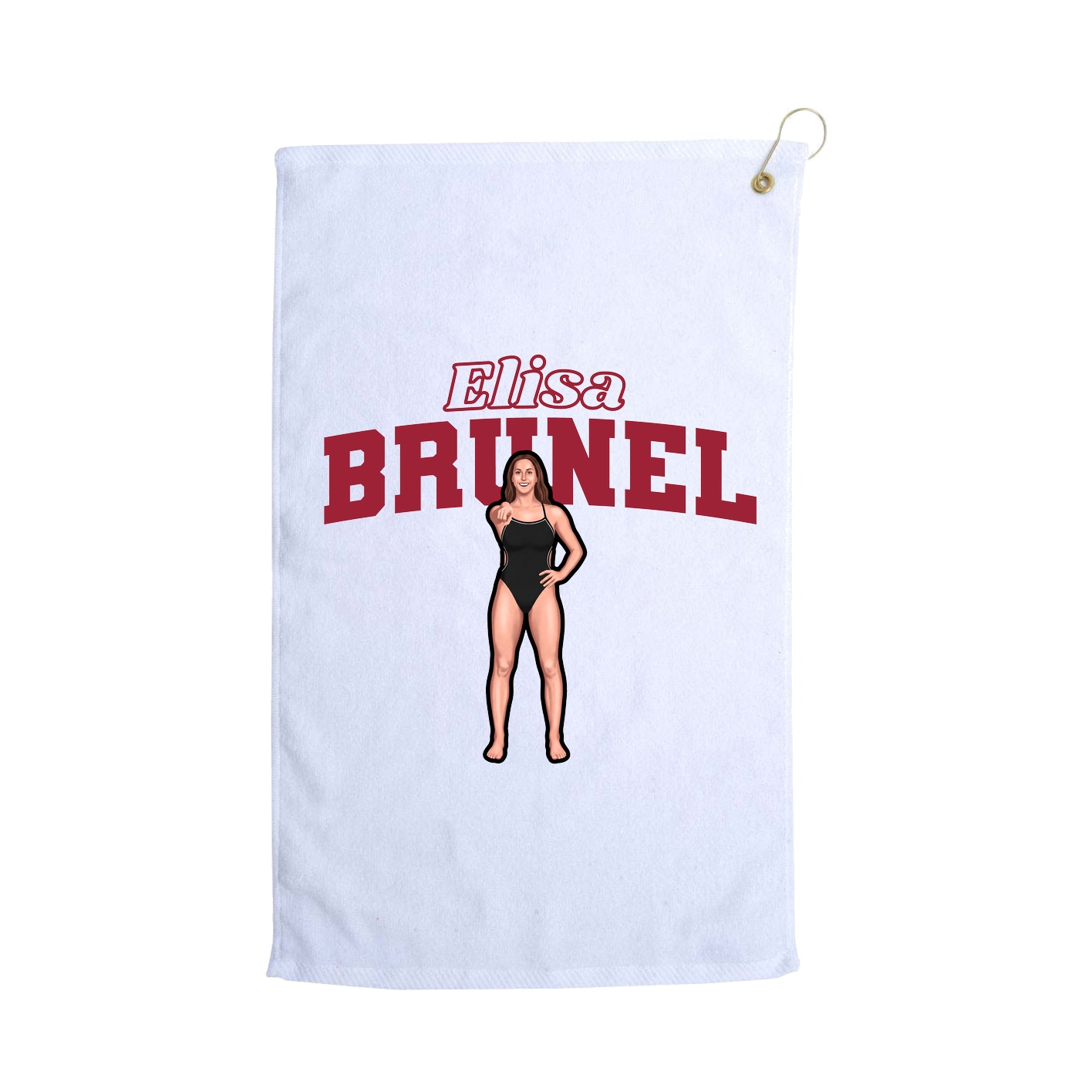 Golf Towel — Name Arch in White
