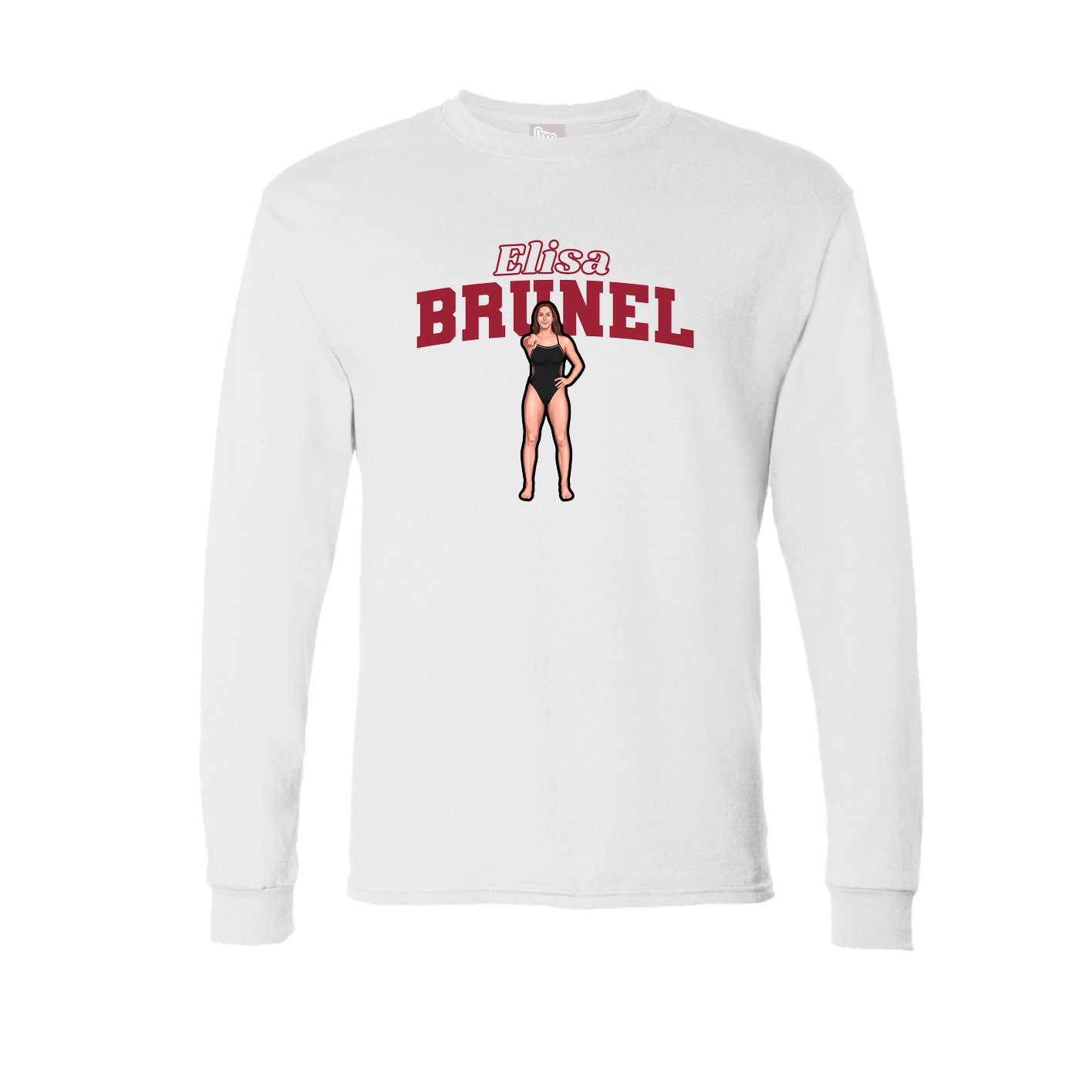 Long Sleeve Tee — Name Arch in White