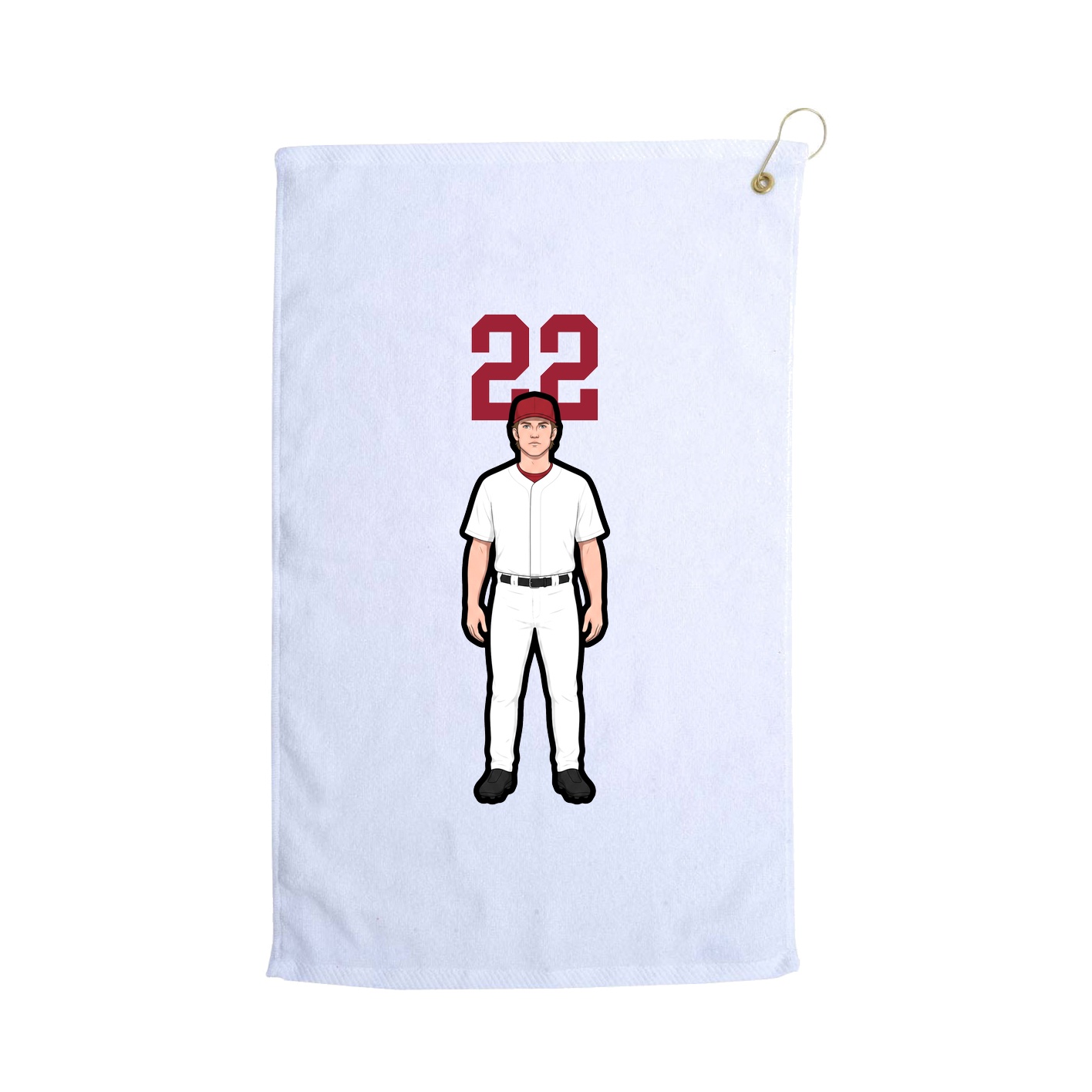 Golf Towel — Number Top in White