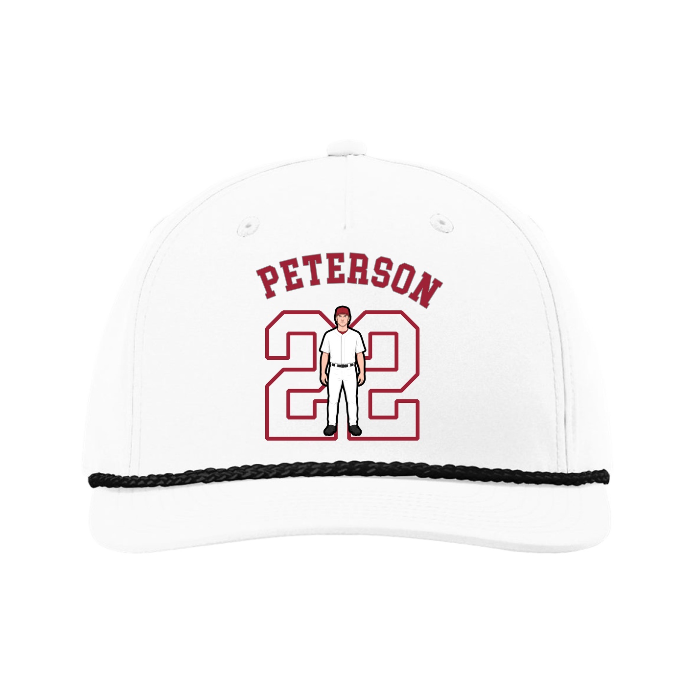 Five-Panel Classic Rope Cap — Shirsey Arch in White