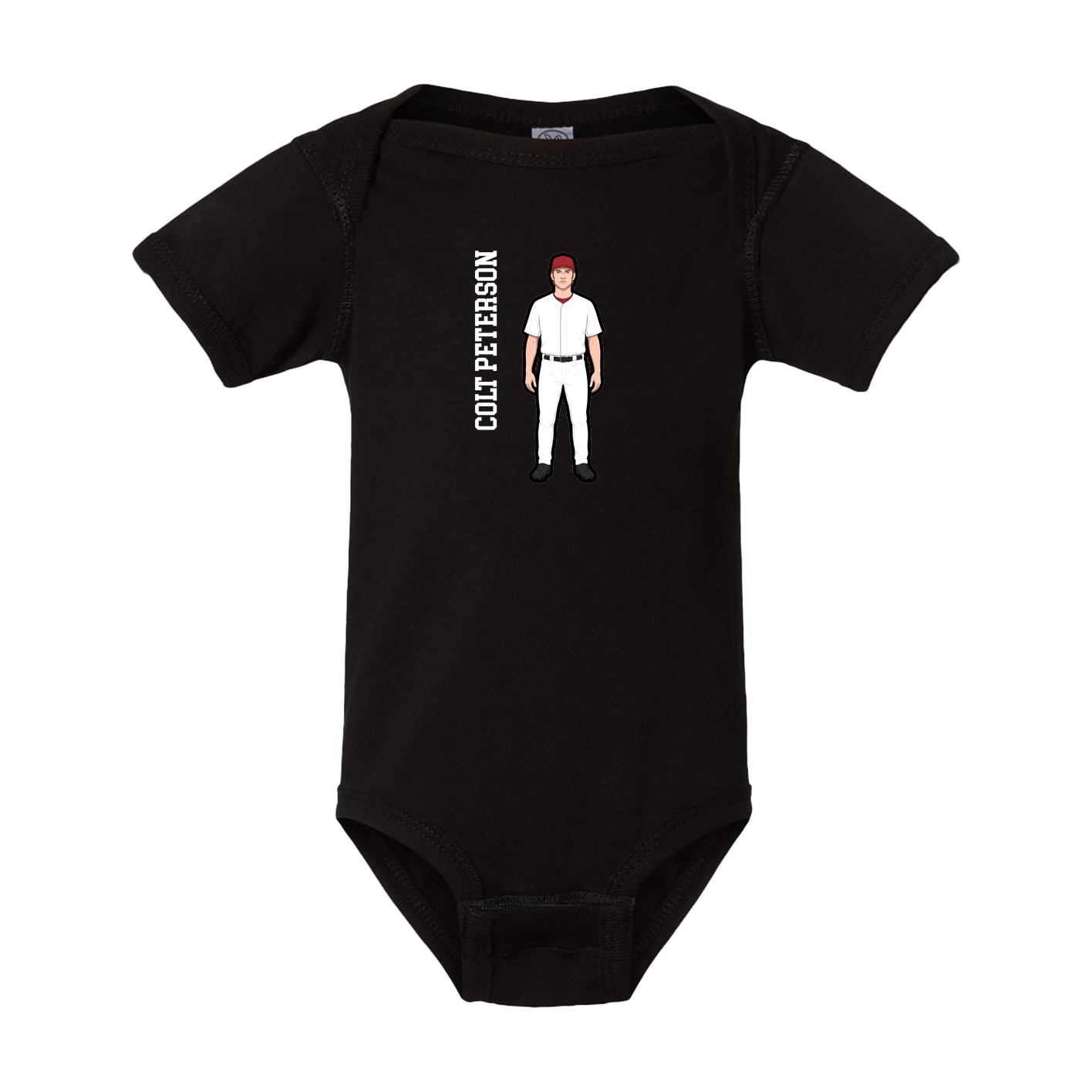 Baby Onesie — Name Vertical in Black