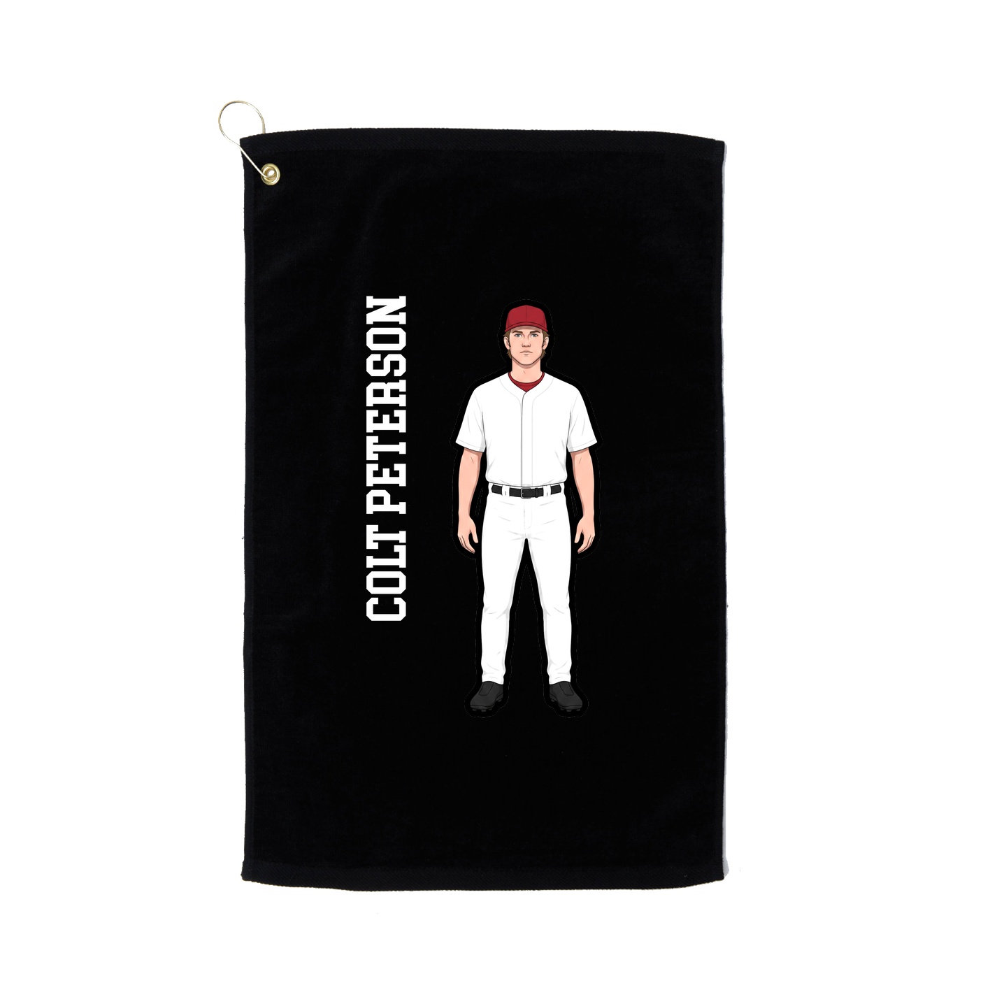 Golf Towel — Name Vertical in Black