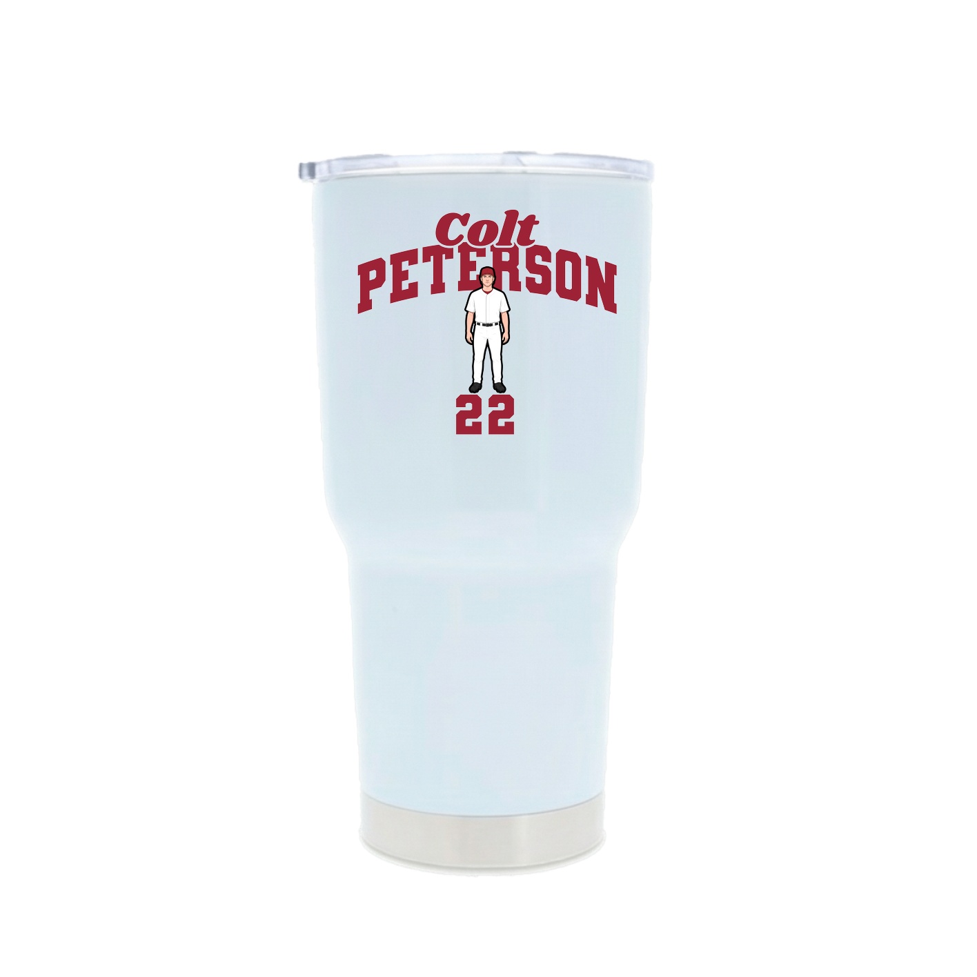30oz Stainless Steel Tumbler — Signature Arch in White