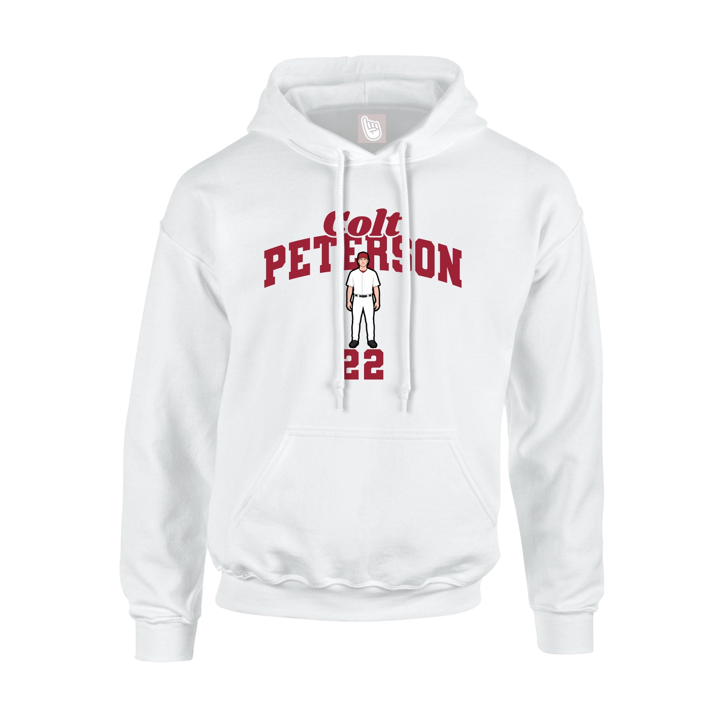 Youth Hoodie — Signature Arch in White