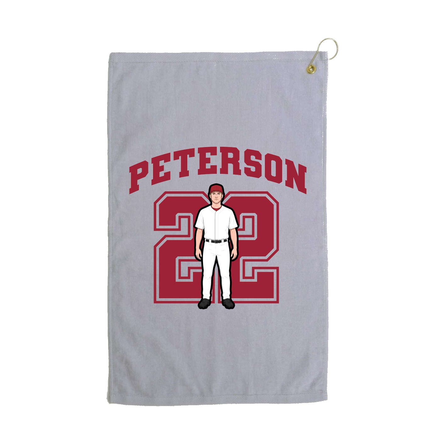 Golf Towel — Number in Grey