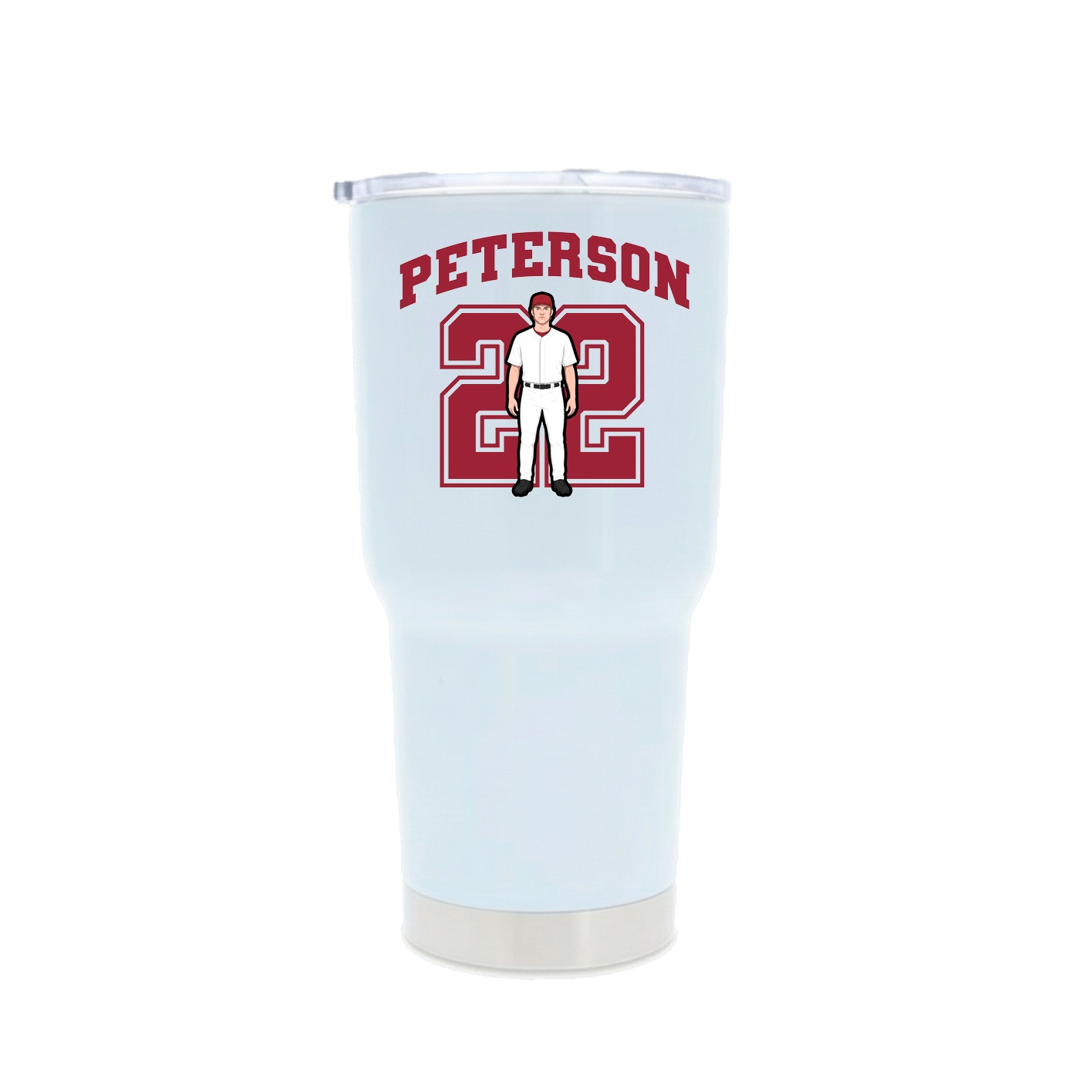 30oz Stainless Steel Tumbler — Number in White