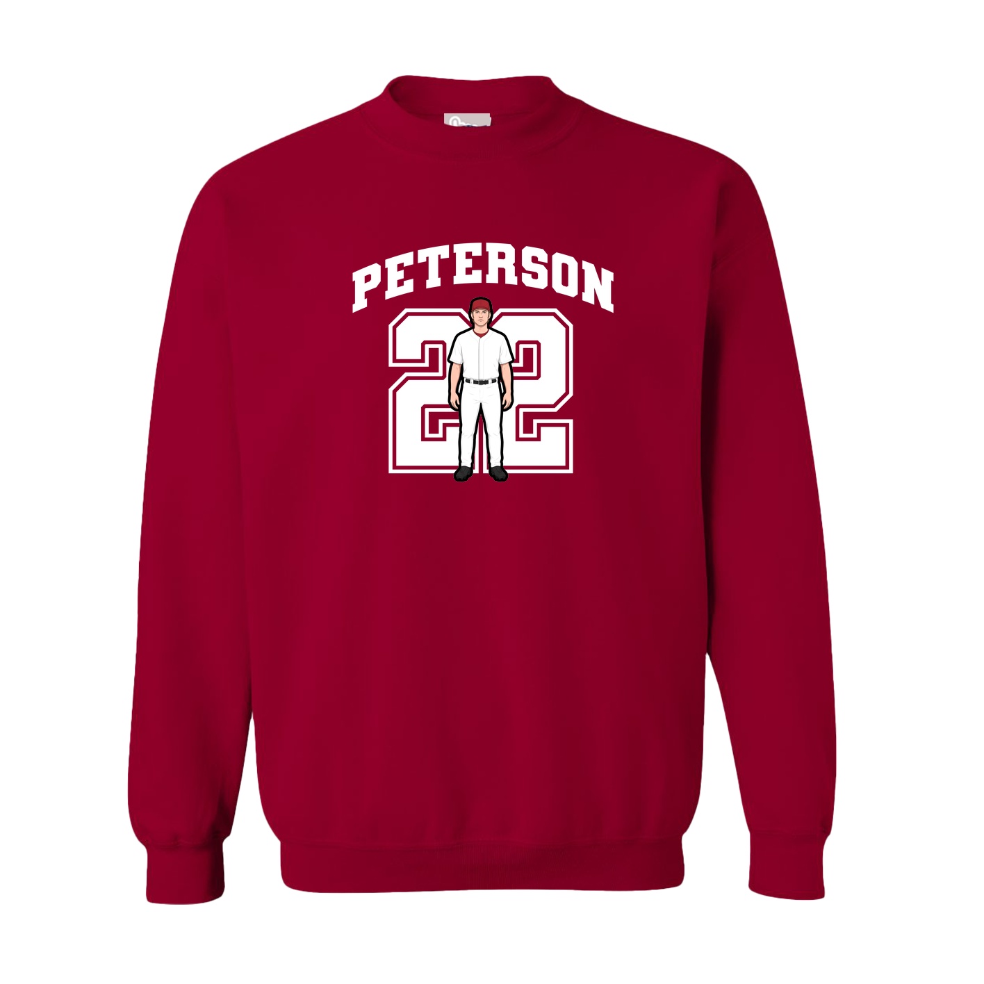 Fleece Crew — Number in Cardinal
