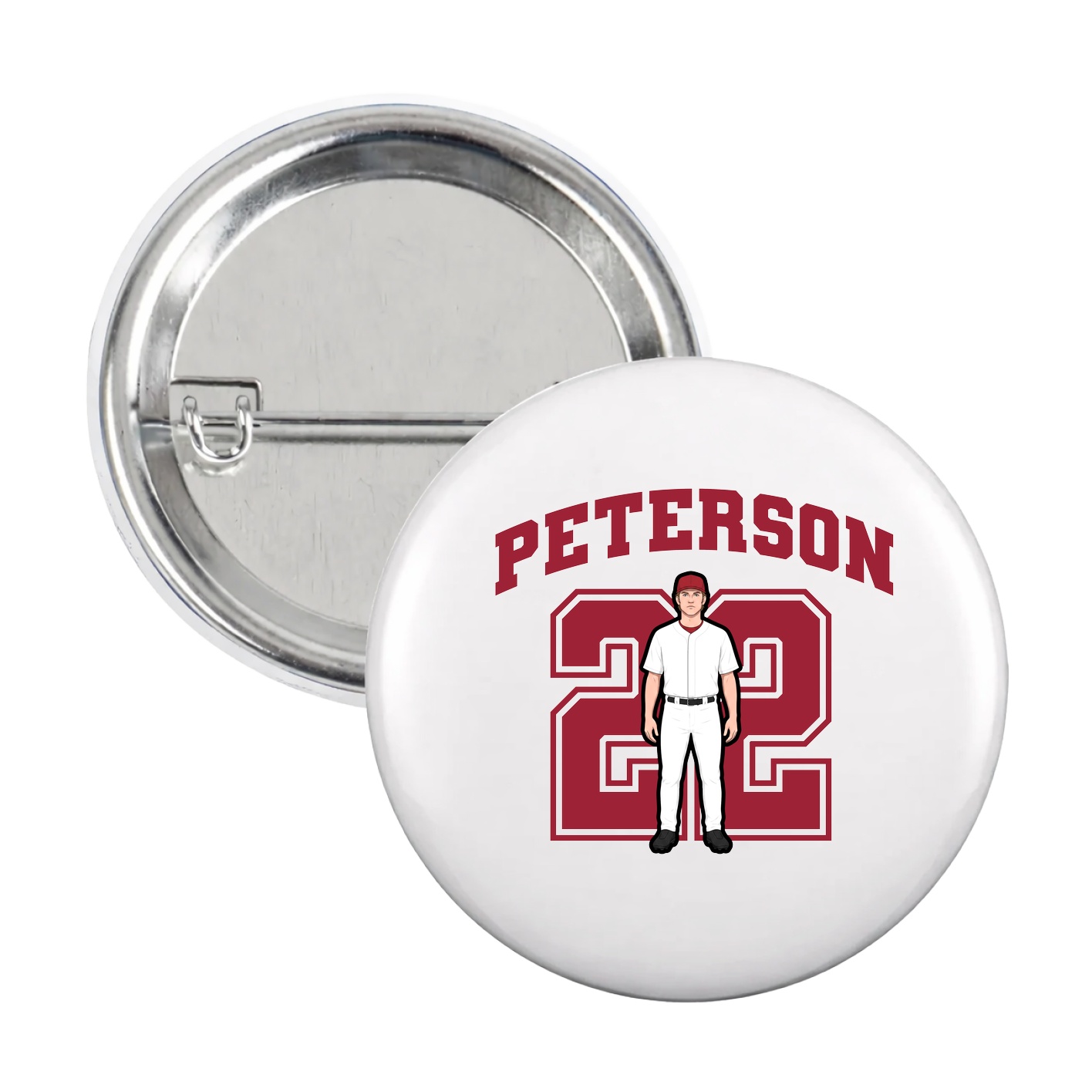 Game Day Button — Number in White