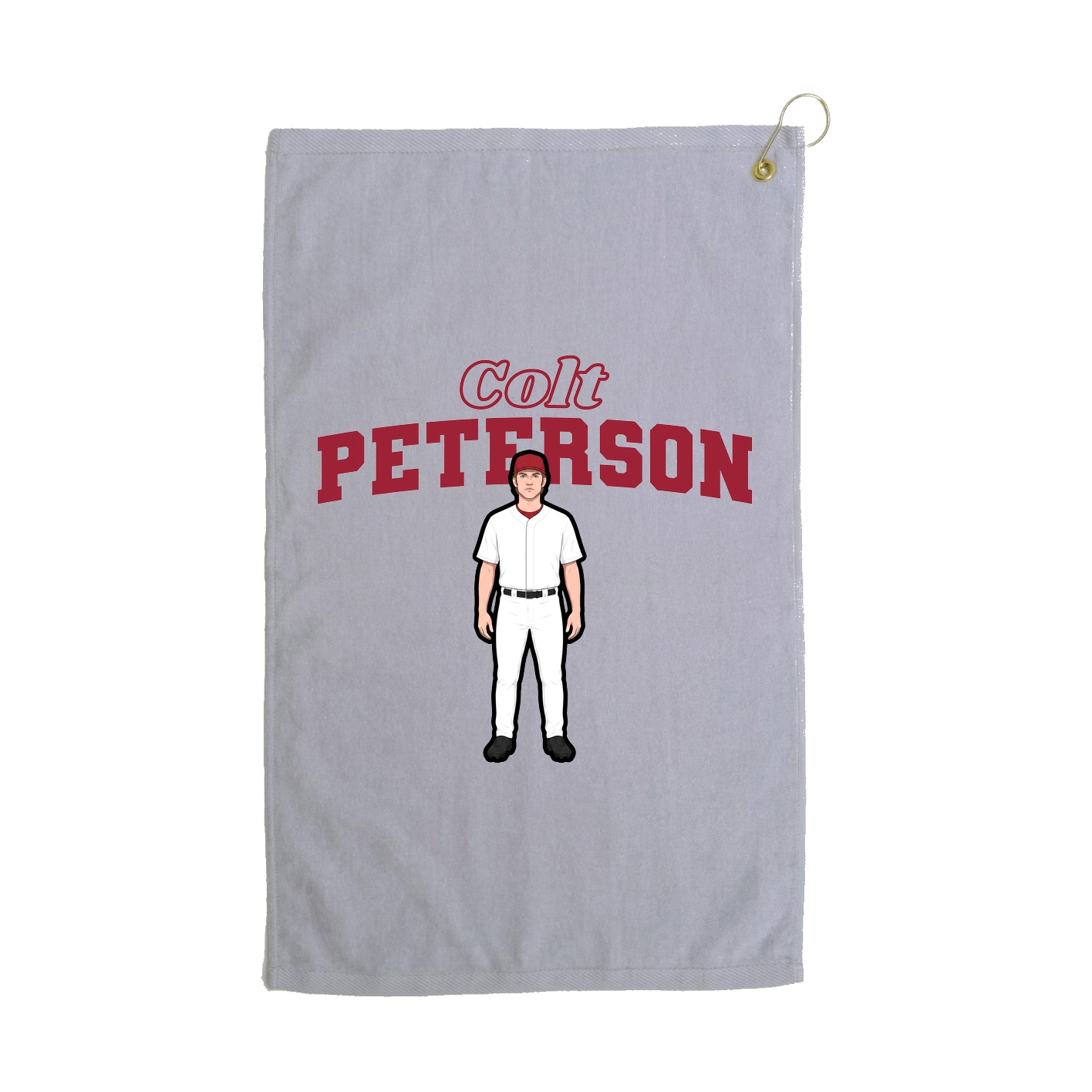 Golf Towel — Name Arch in Grey