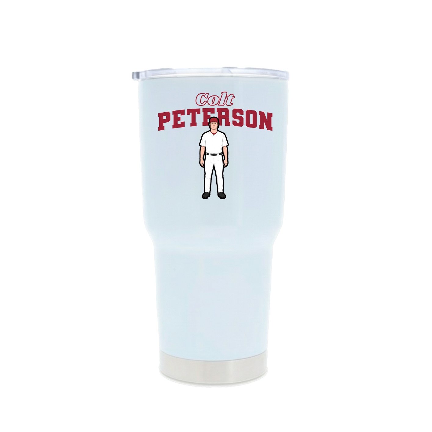 30oz Stainless Steel Tumbler — Name Arch in White