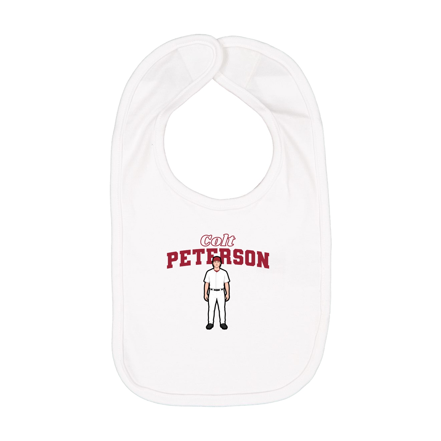 Infant Bib — Name Arch in White