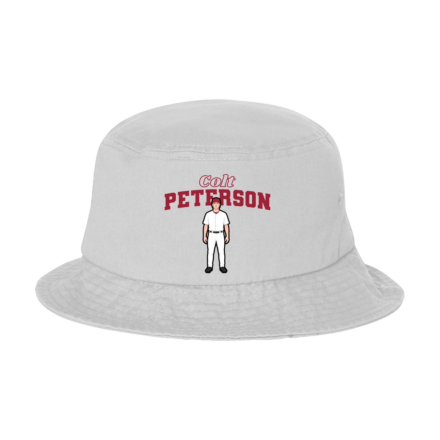 Bucket Cap — Name Arch in White