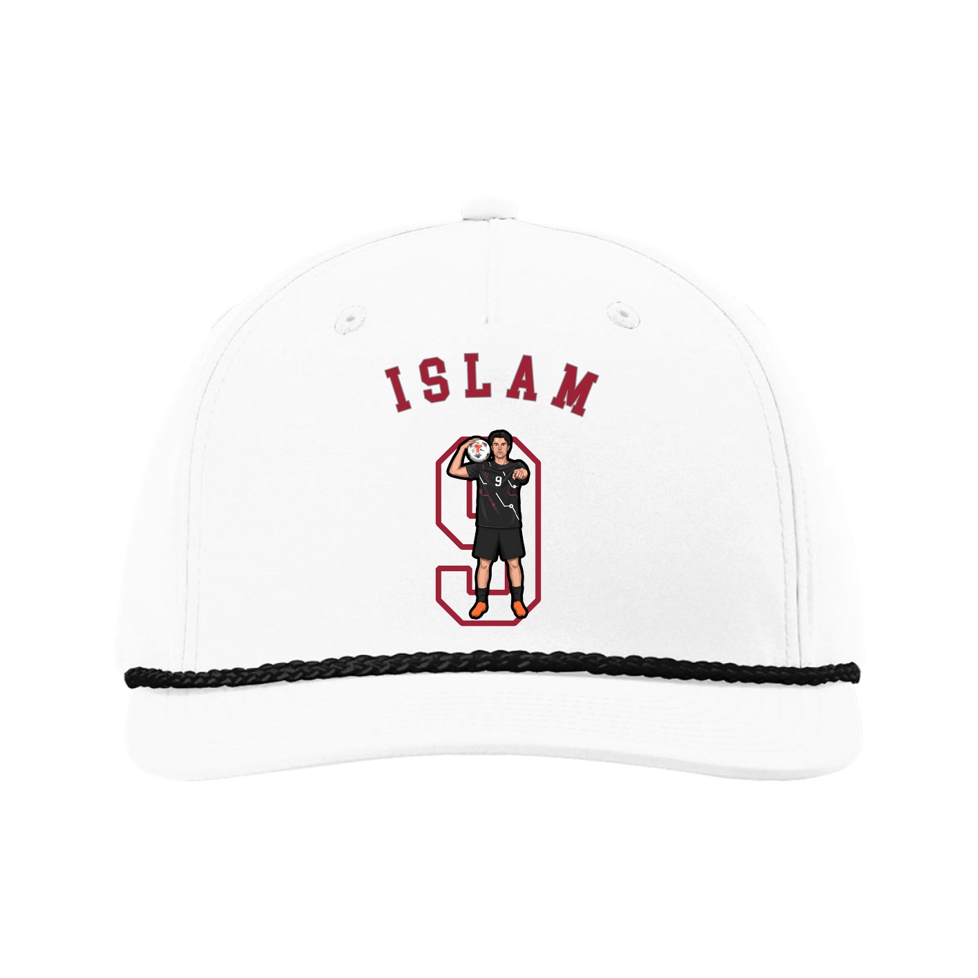 Five-Panel Classic Rope Cap — Shirsey Arch in White