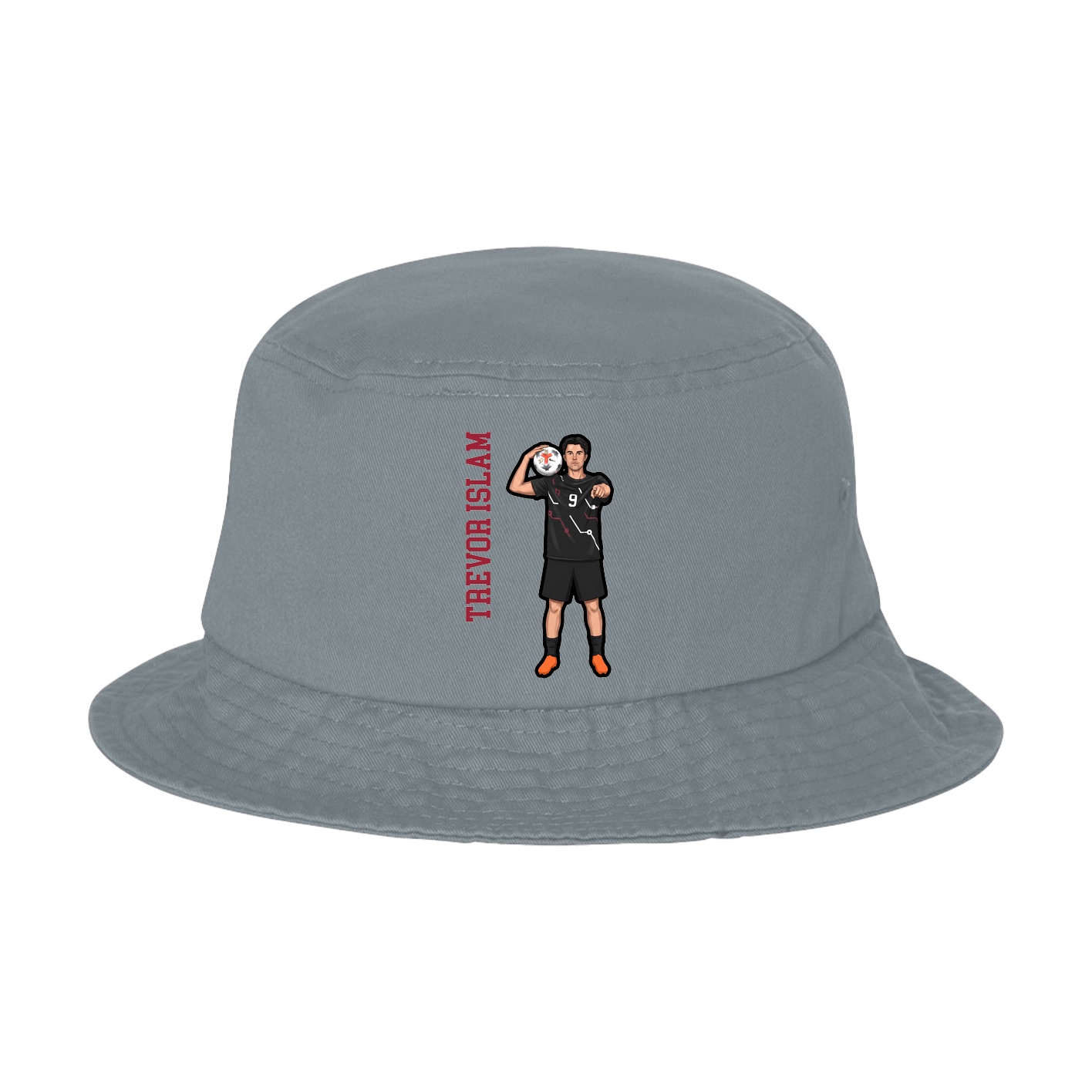 Bucket Cap — Name Vertical in Grey