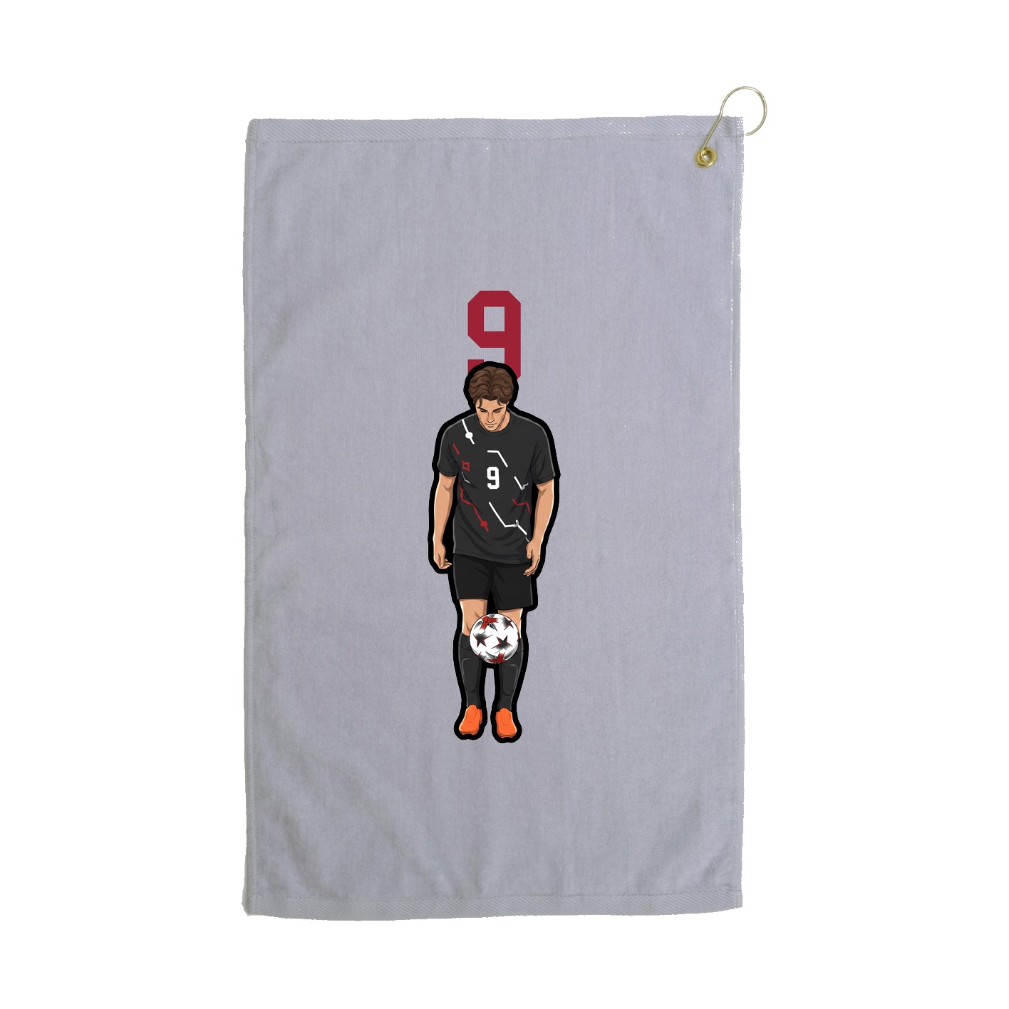 Golf Towel — Number Top in Grey