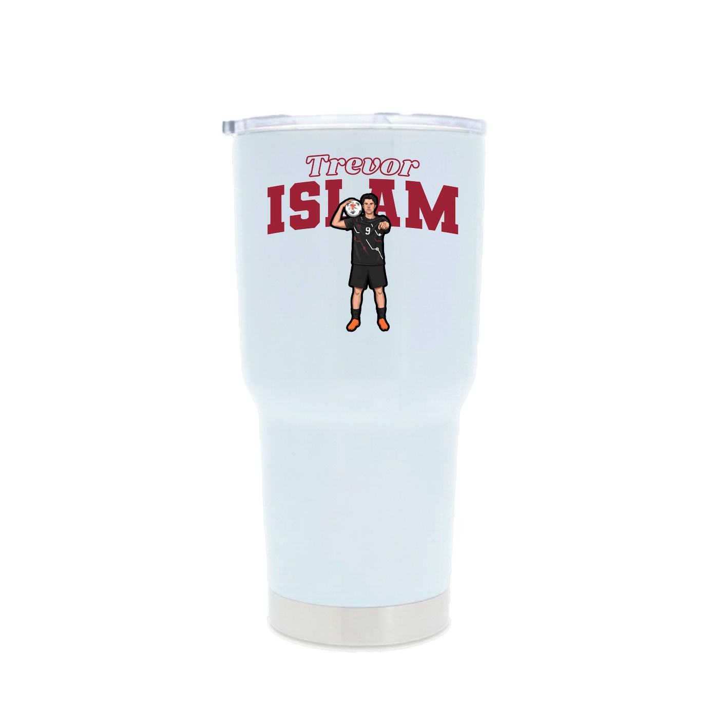 30oz Stainless Steel Tumbler — Name Arch in White