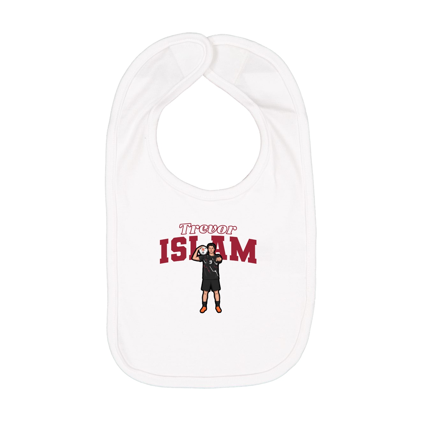 Infant Bib — Name Arch in White