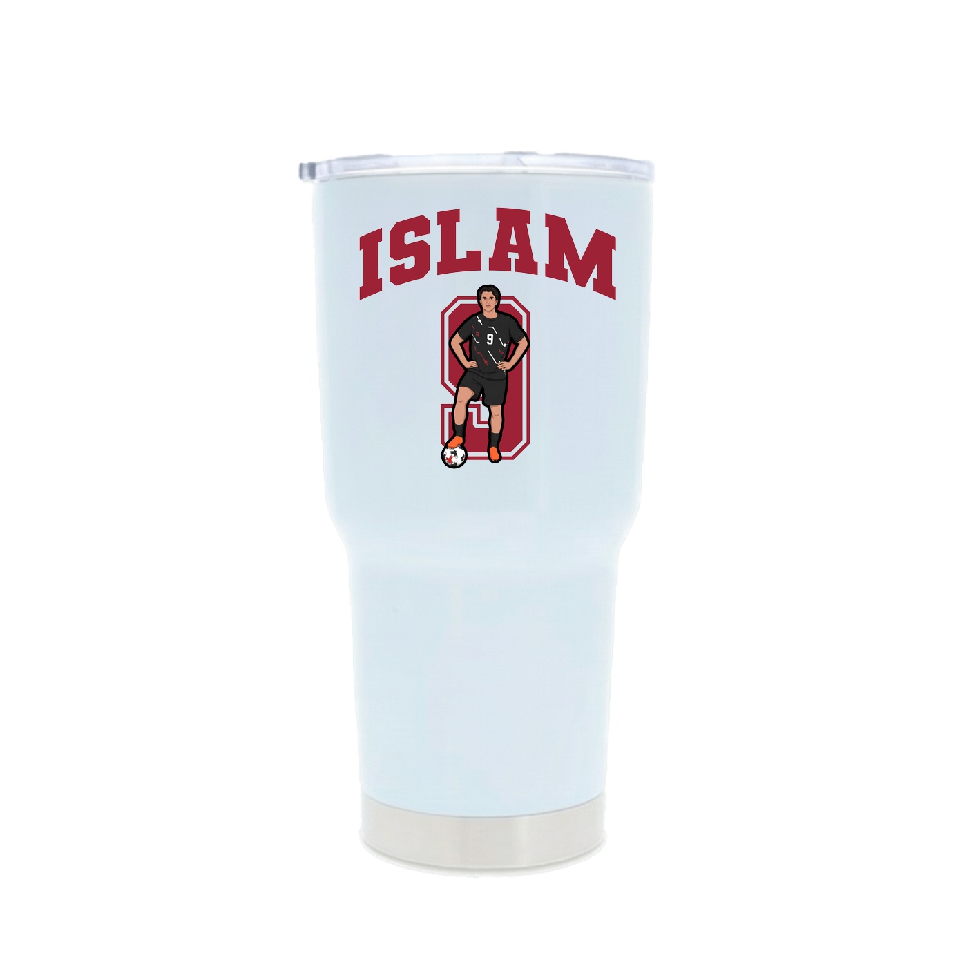 30oz Stainless Steel Tumbler — Number in White