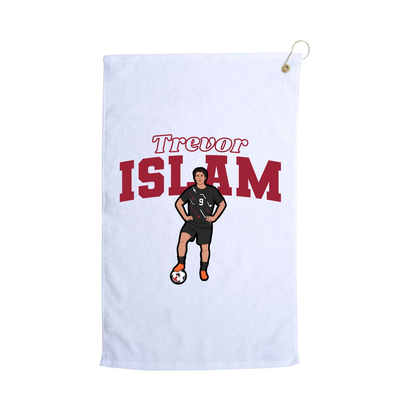 Golf Towel — Name Arch in White