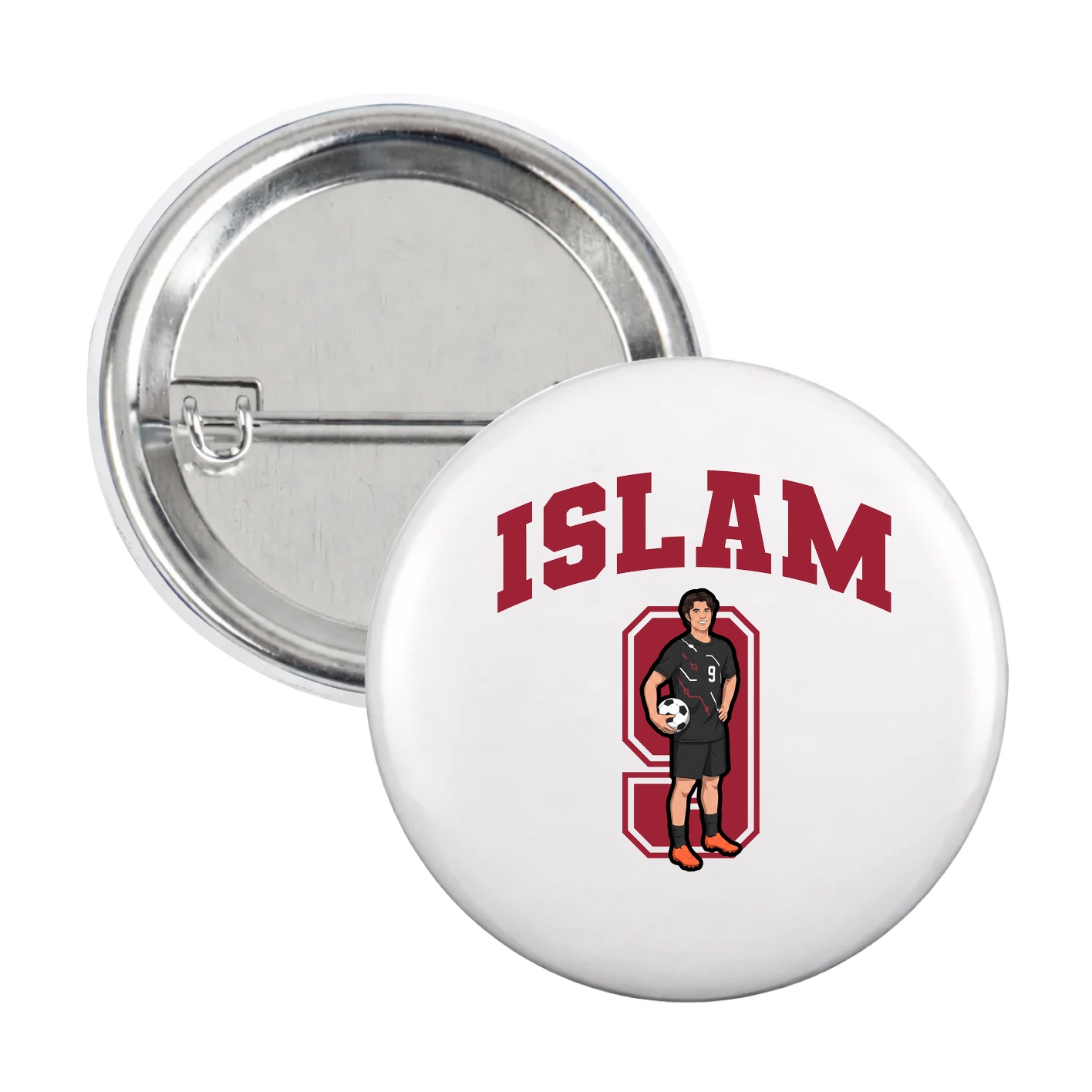 Game Day Button — Number in White