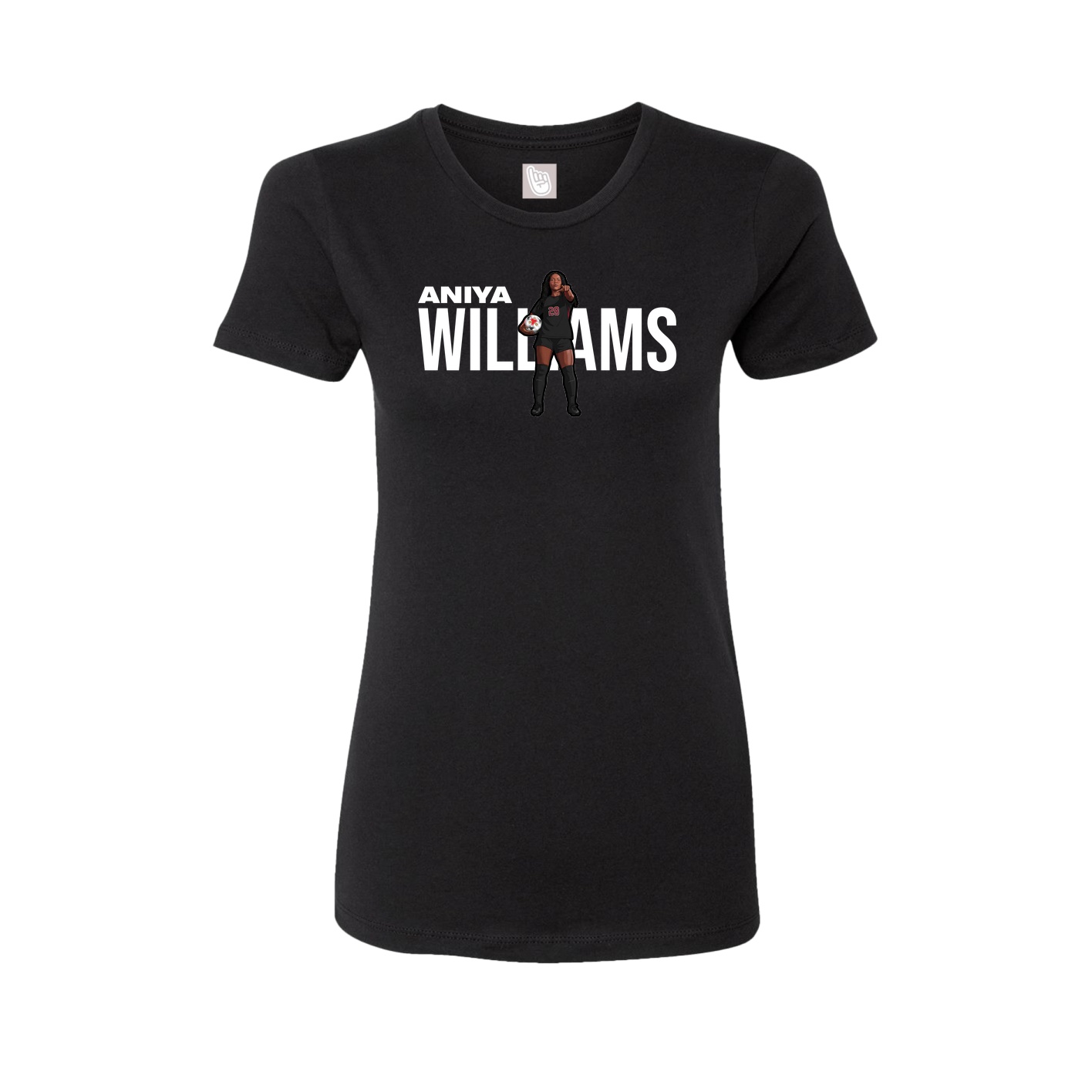Fitted Women's Tee — Player Name in Black