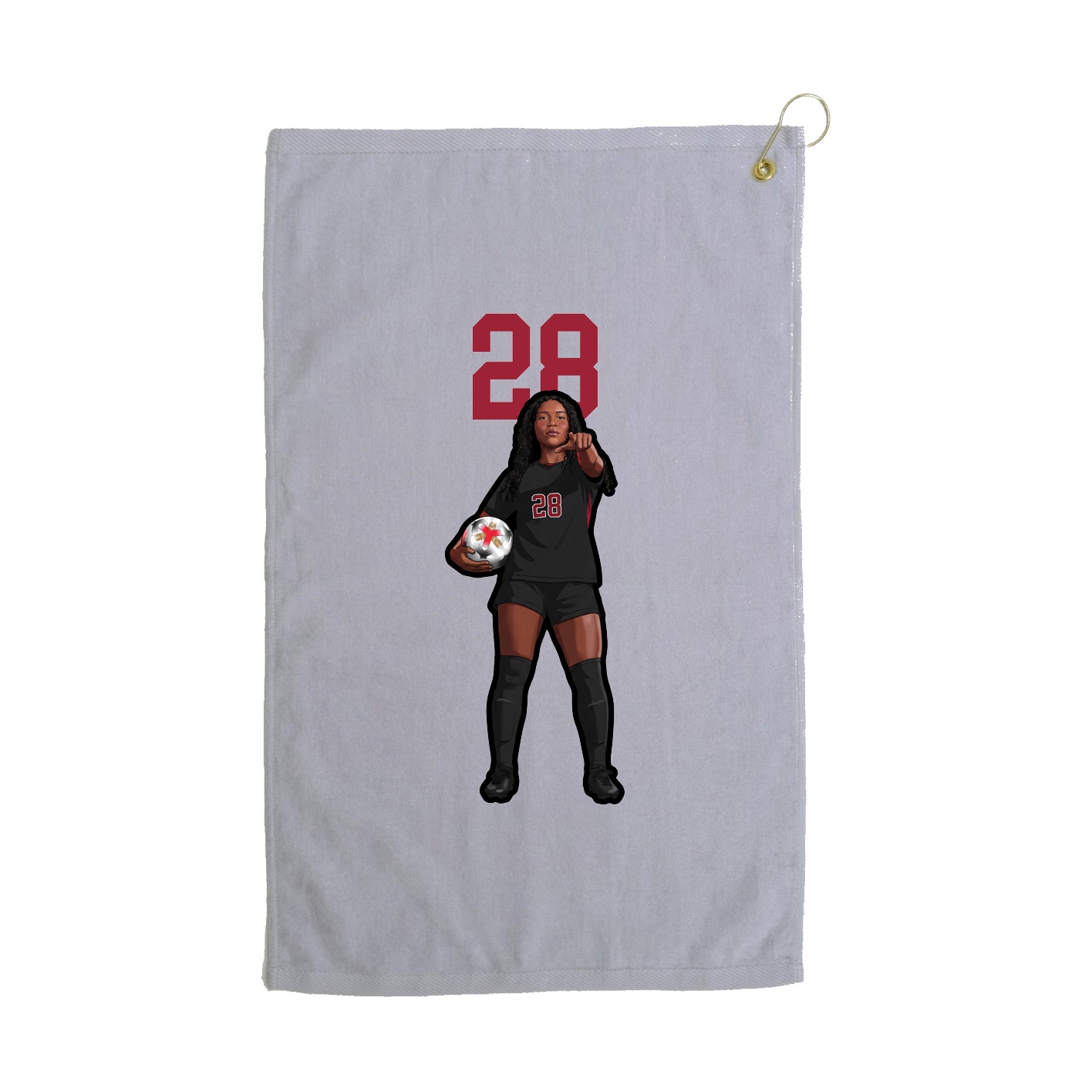 Golf Towel — Number Top in Grey