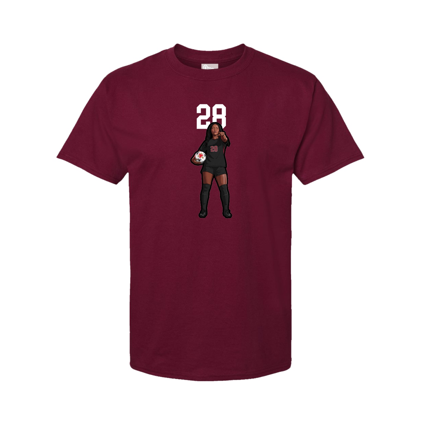 Youth Tee — Number Top in Cardinal