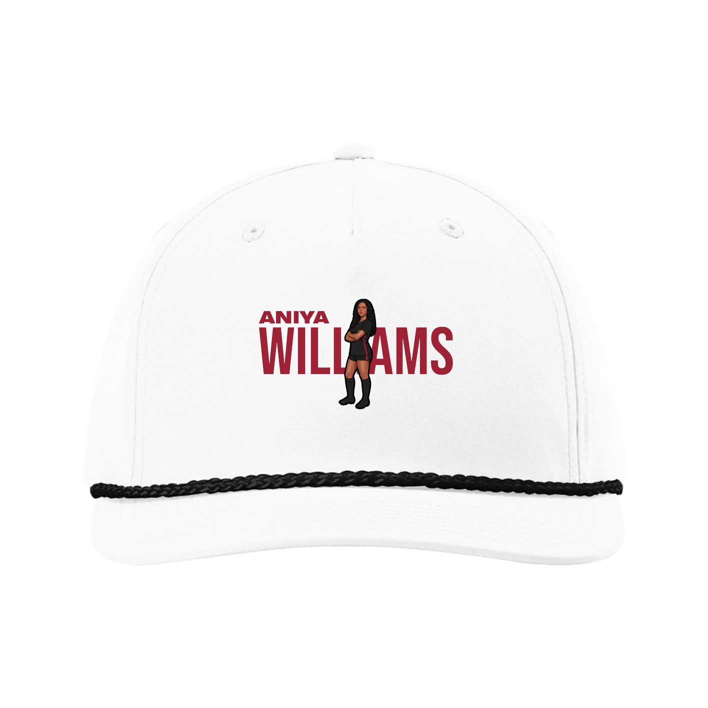 Five-Panel Classic Rope Cap — Player Name in White