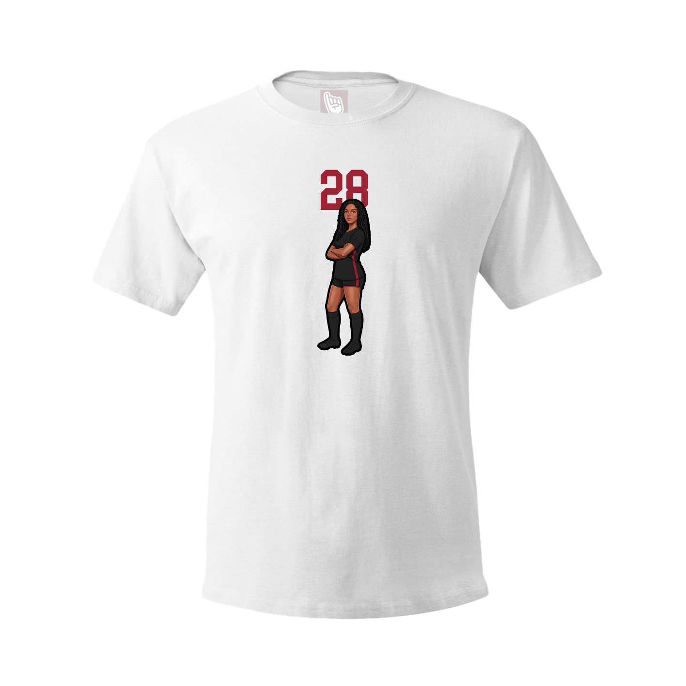 Youth Tee — Number Top in White
