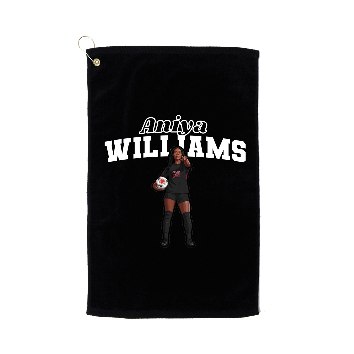 Golf Towel — Name Arch in Black