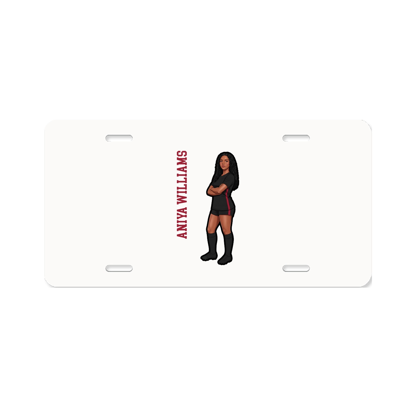 License Plate — Name Vertical in Classic