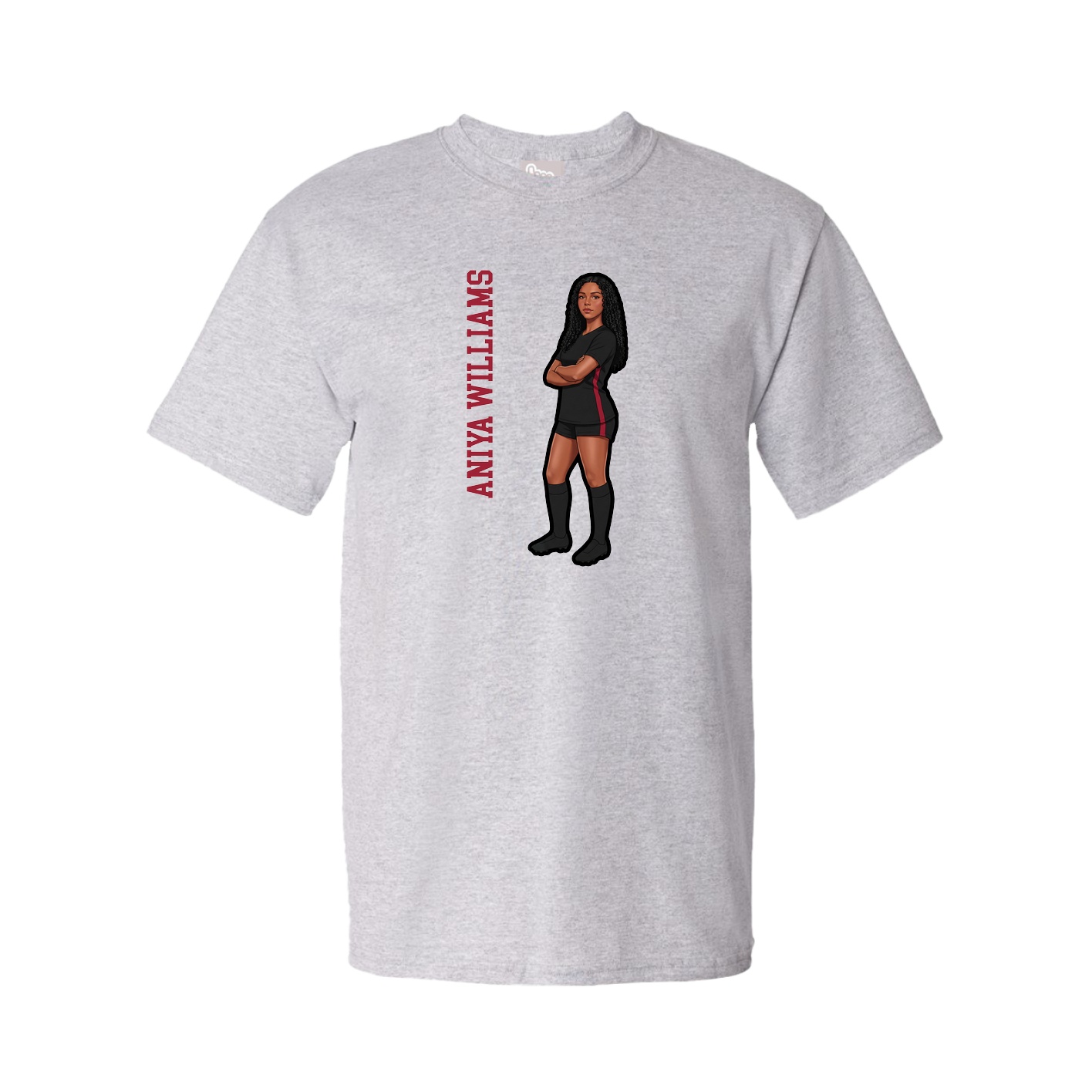 Tee — Name Vertical in Grey