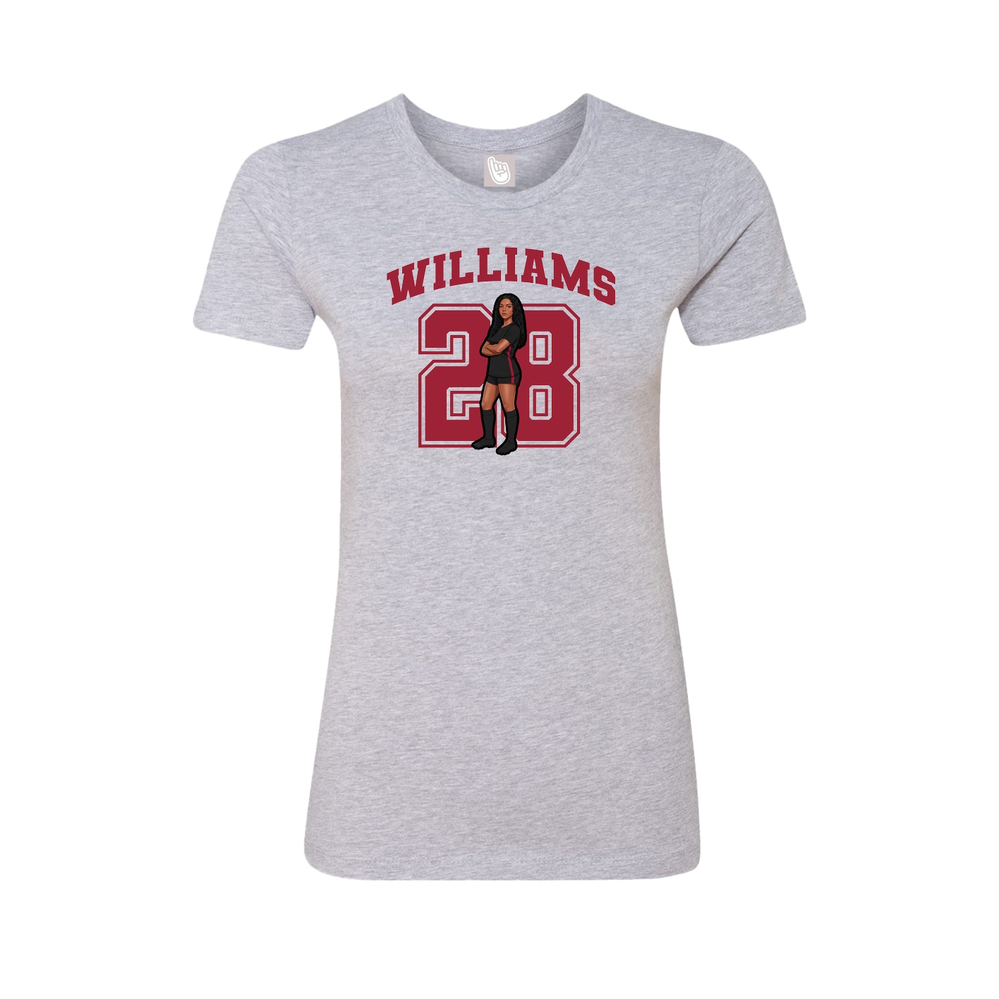 Fitted Women's Tee — Number in Grey