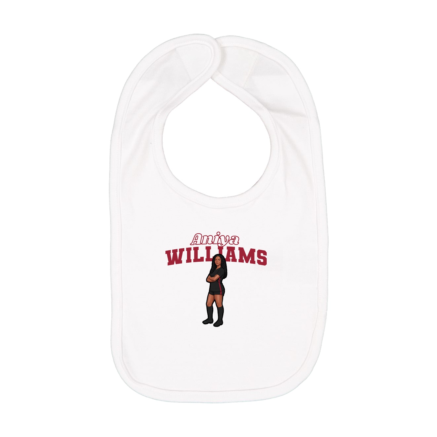 Infant Bib — Name Arch in White