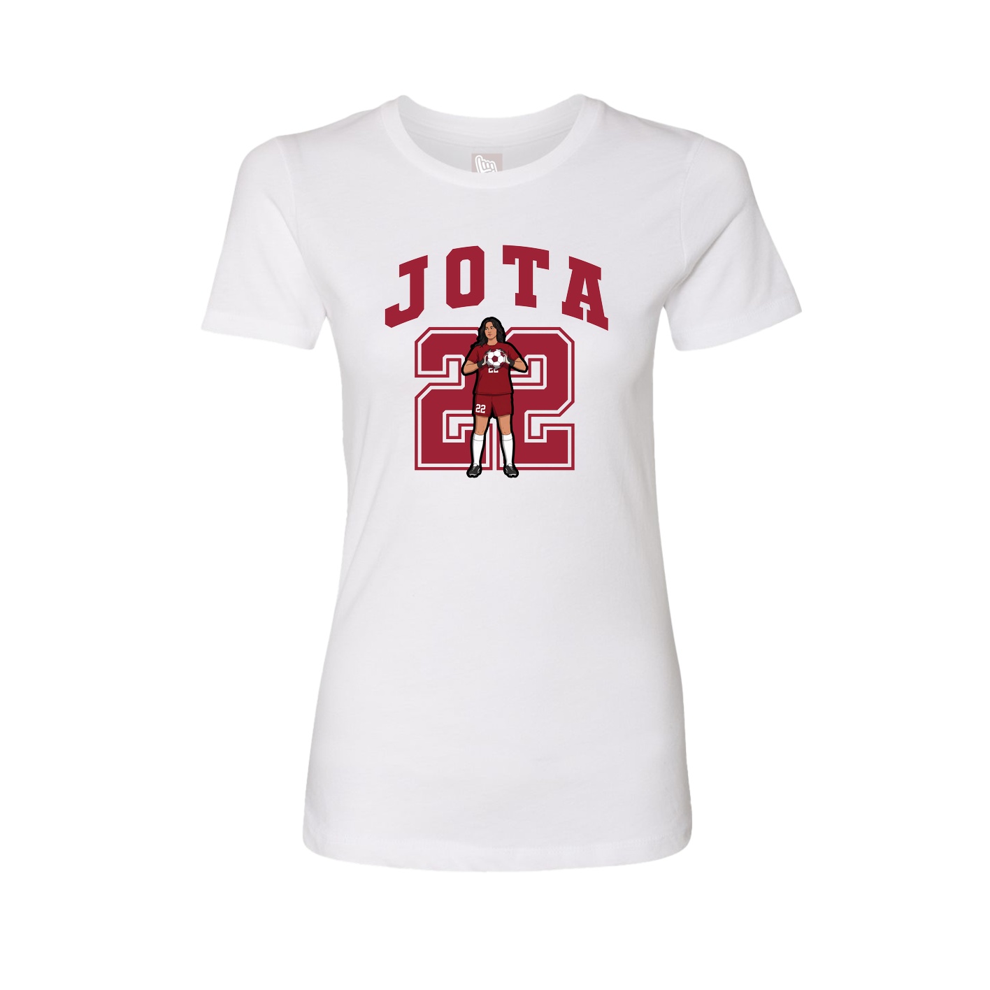 Fitted Women's Tee — Number in White